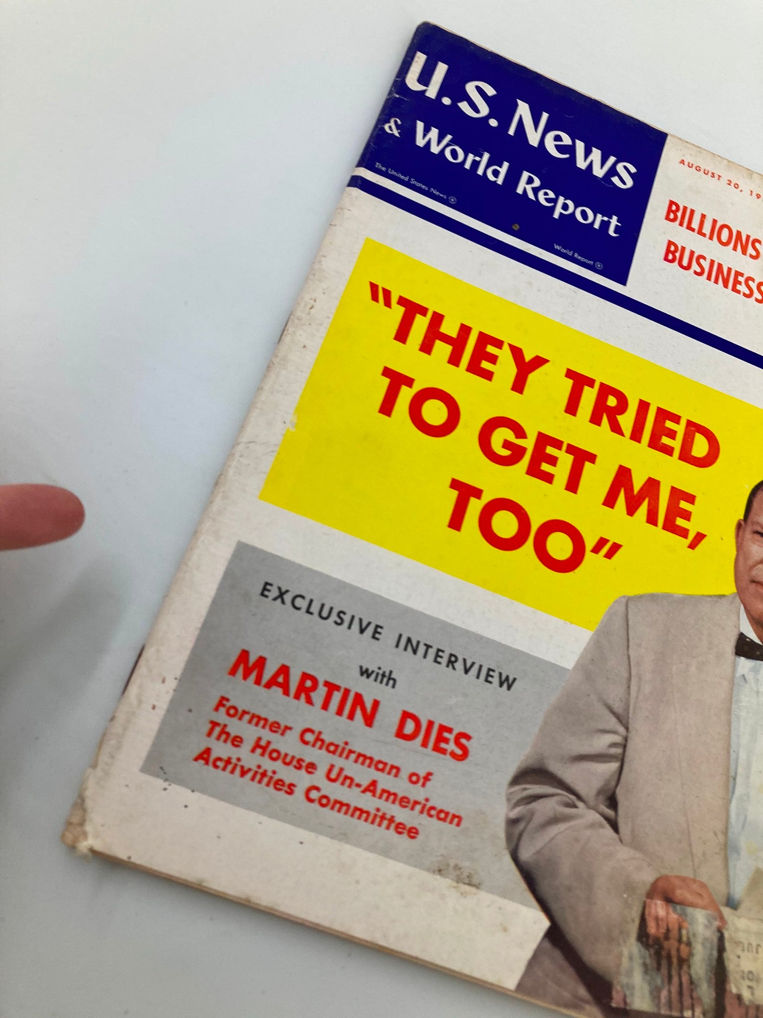 US News & World Report Magazine August 20 1954 Former Chairman Martin Dies