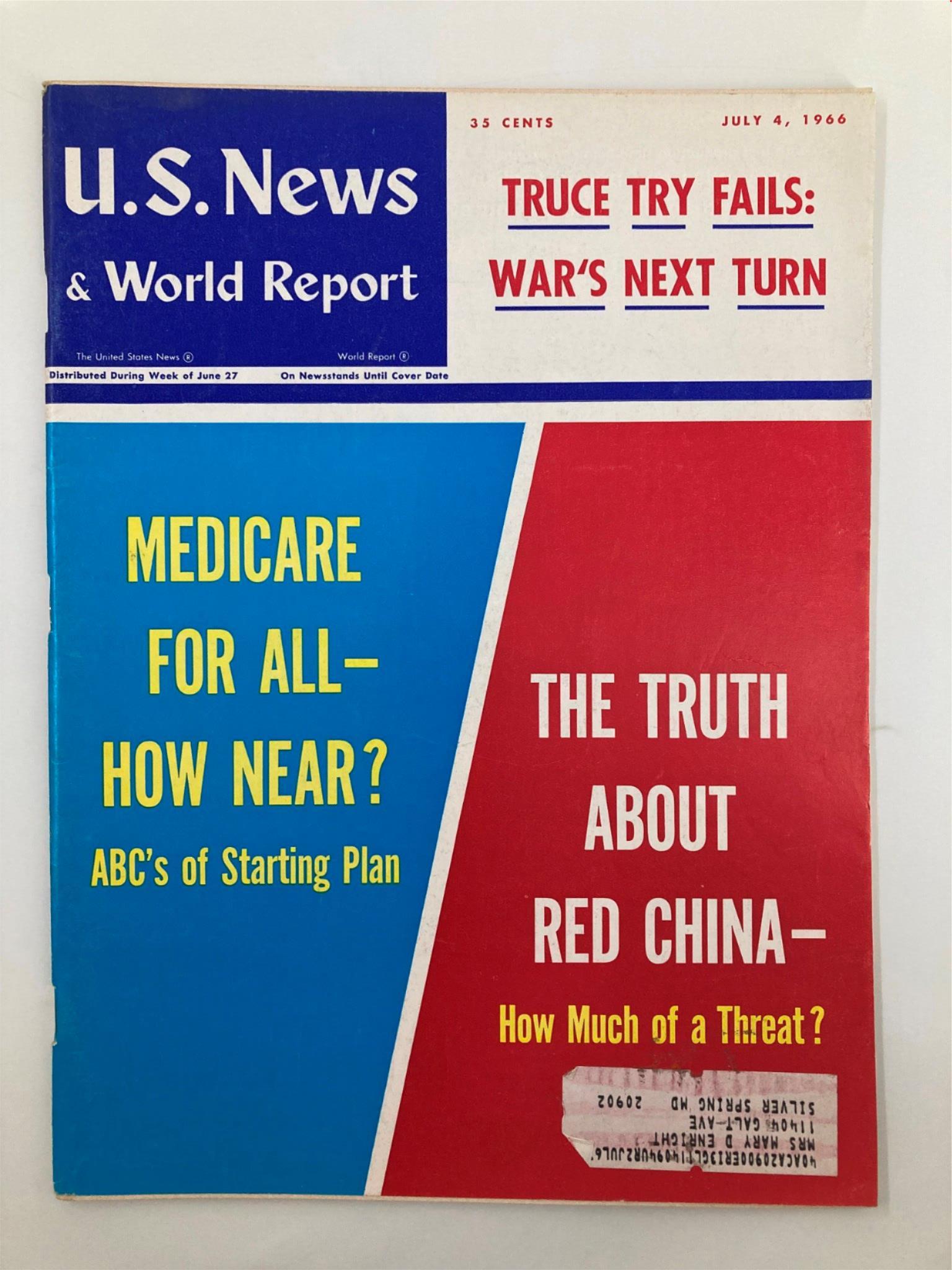 US News & World Report Magazine July 4 1966 Truce Try Fails War's Next Turn