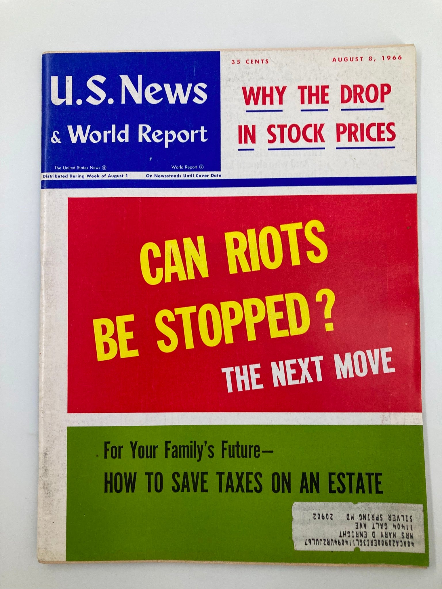 US News & World Report Magazine August 8 1966 Can Riots Be Stopped The Next Move