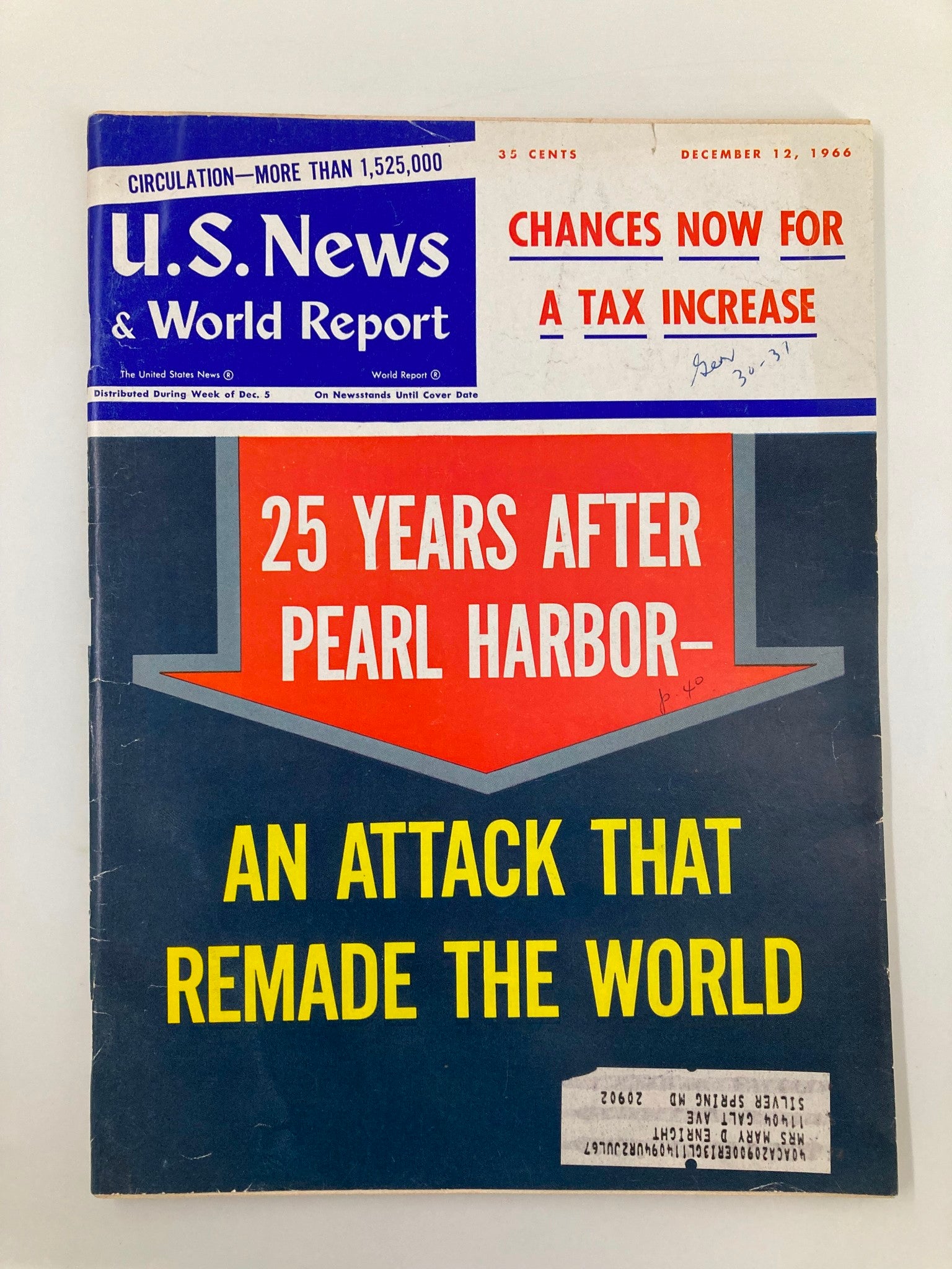 US News & World Report Magazine December 12 1966 An Attack That Remade The World