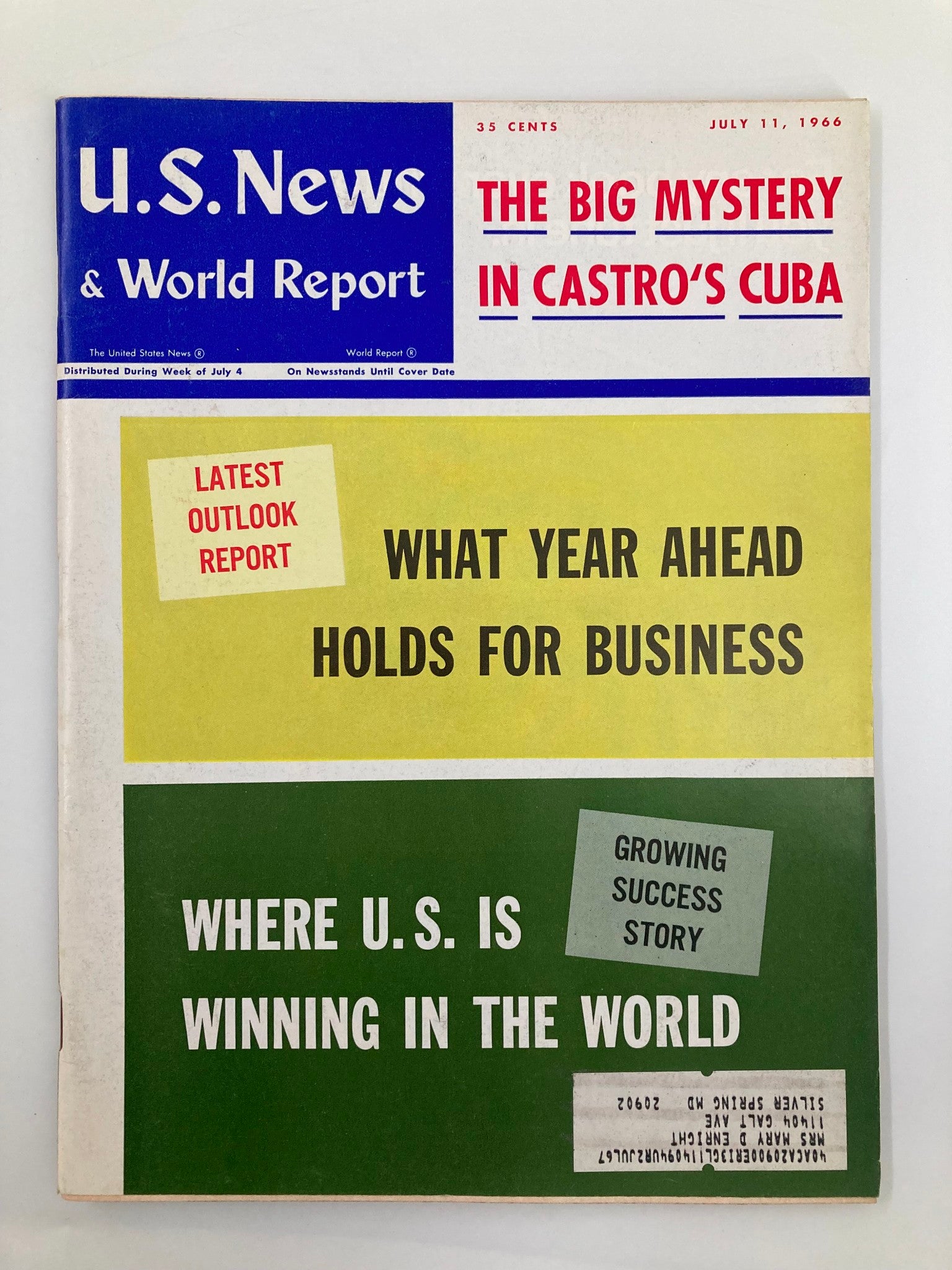 US News & World Report Magazine July 11 1966 Where US is Winning In The World