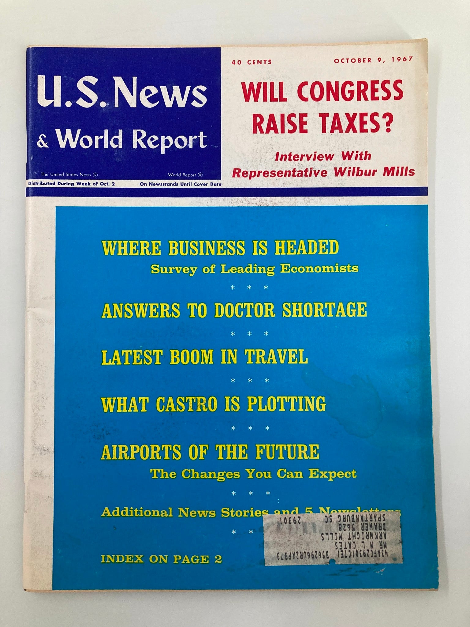 US News & World Report Magazine October 9 1967 Will Congress Raise Taxes?