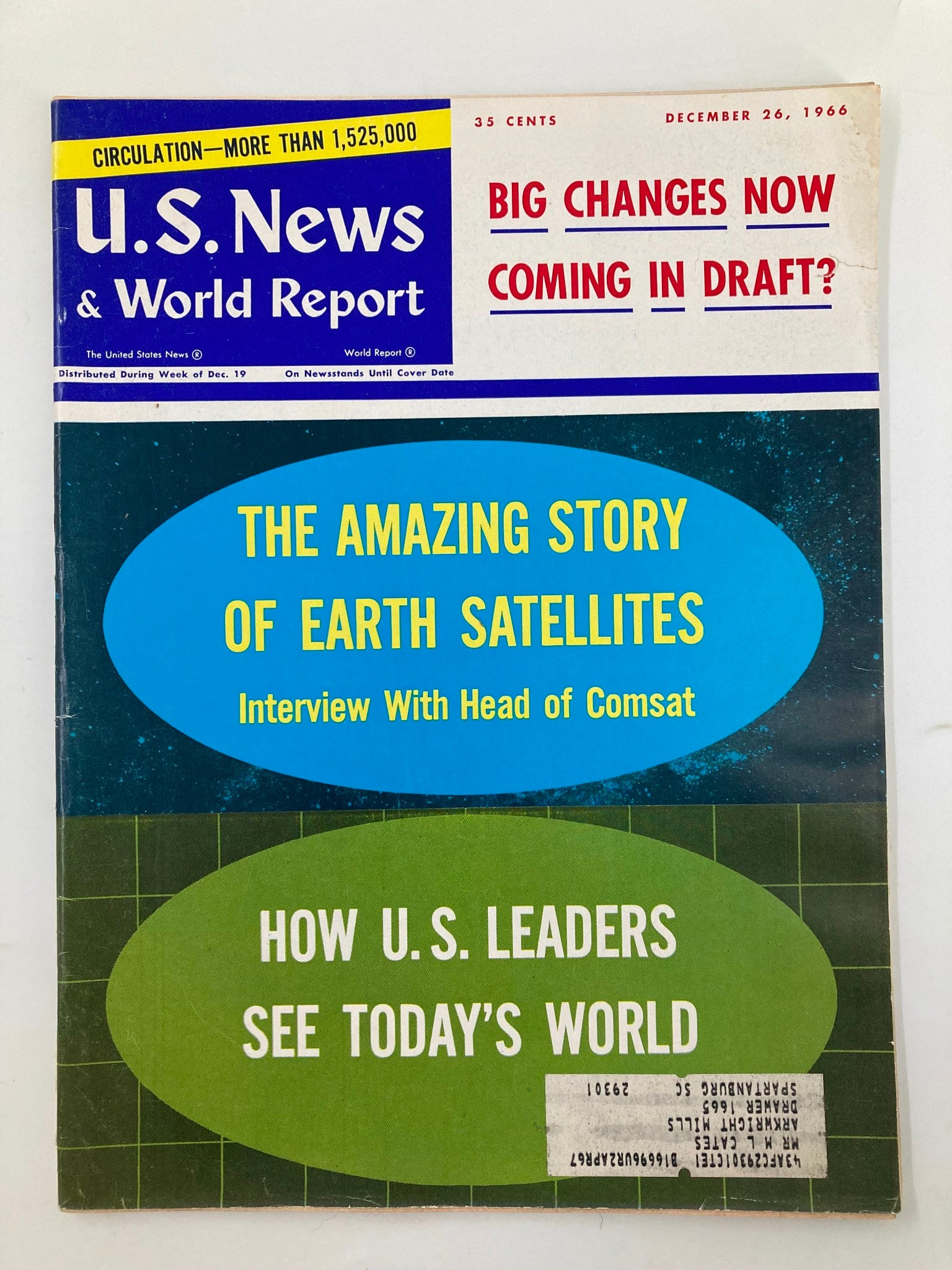 US News & World Report Magazine December 26 1966 Story of Earth Satellites