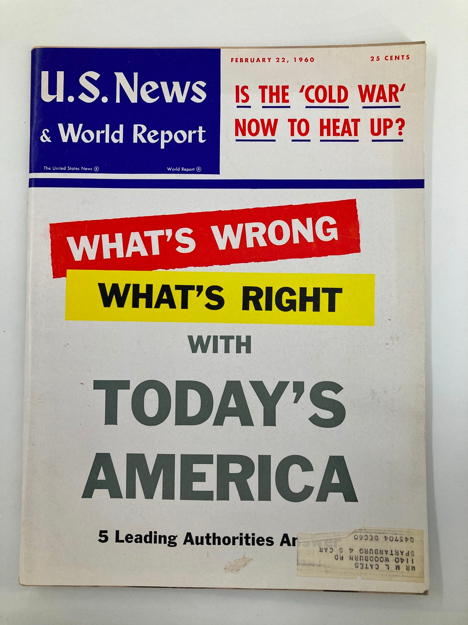 US News & World Report Magazine February 23 1960 Is The Cold War Now To Heat Up?