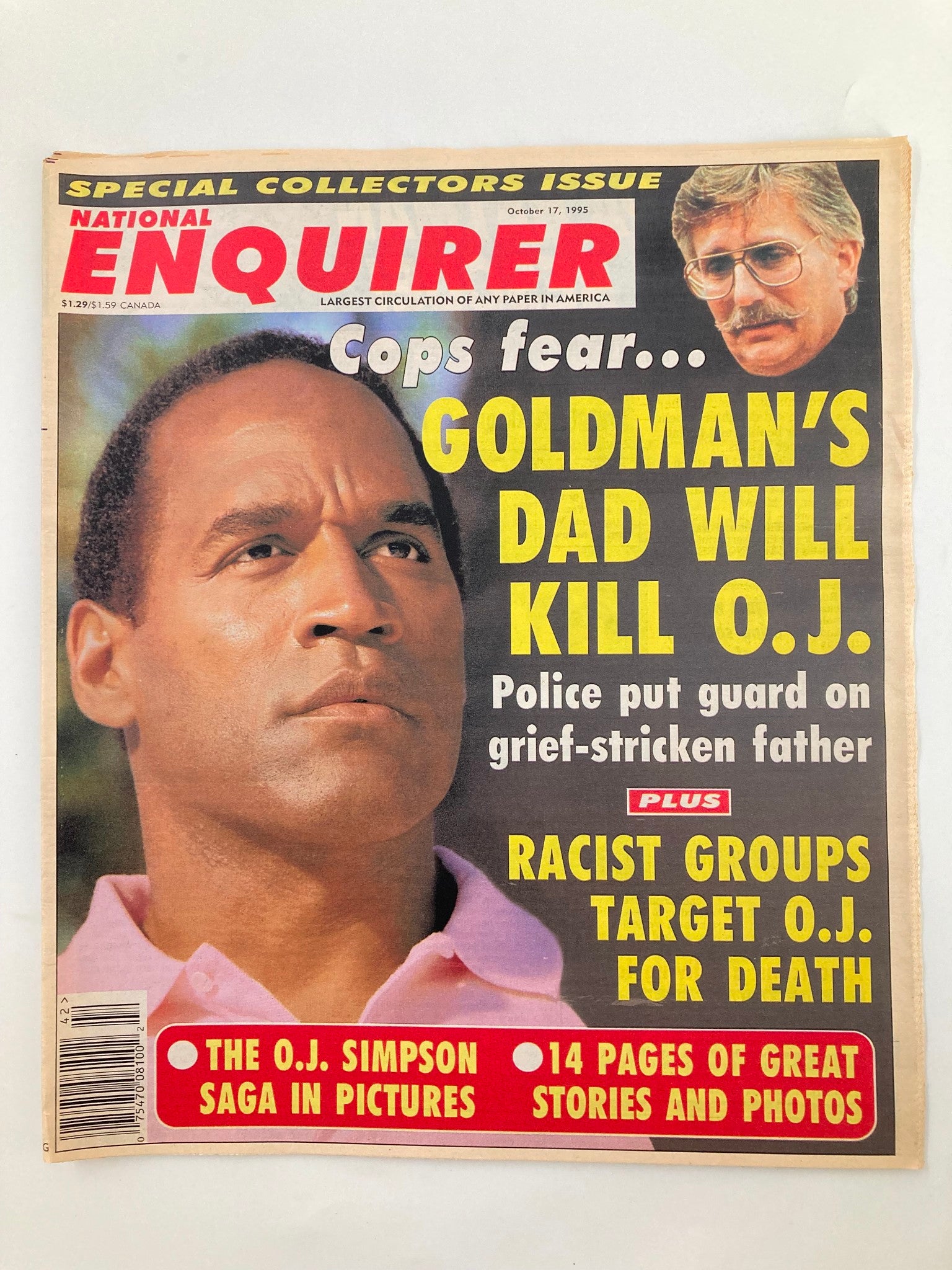 National Enquirer Magazine October 17 1995 O.J. Simpson, Ron Goldman  No Label