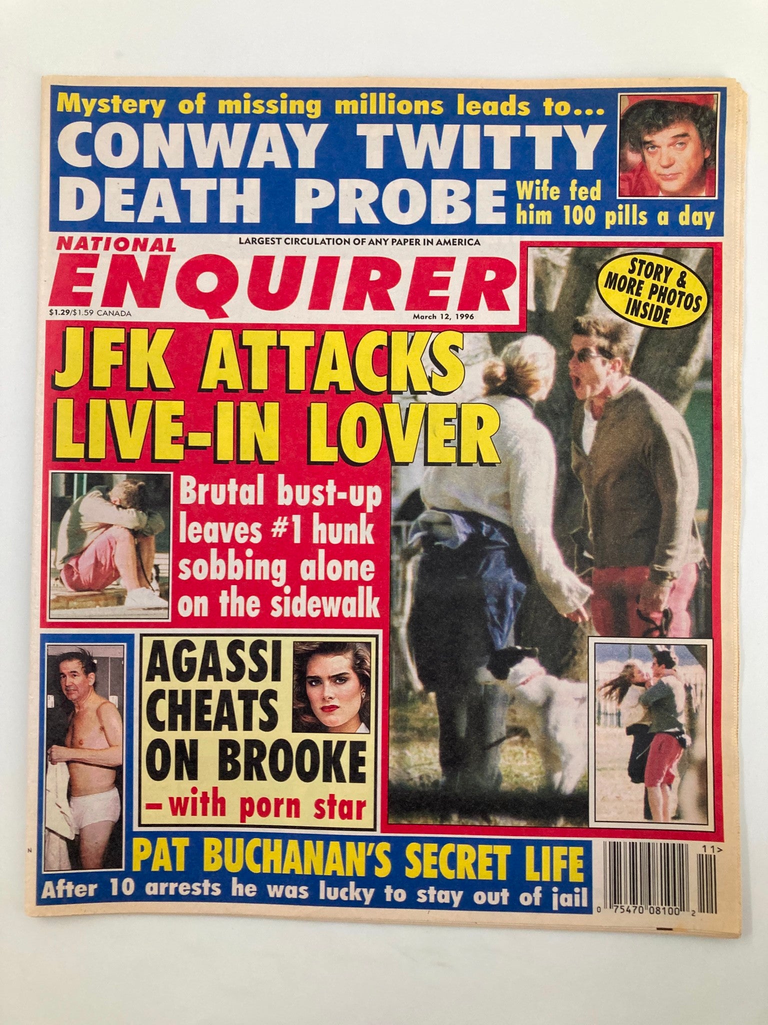 National Enquirer Magazine March 12 1996 JFK Attacks Live In Partner No Label