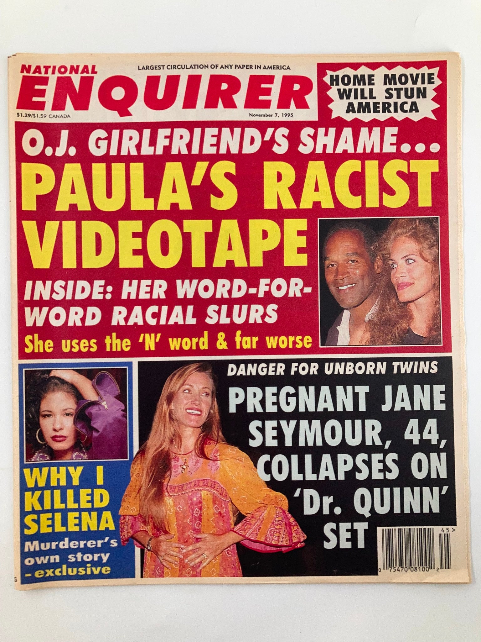 National Enquirer Magazine November 7 1995 Selena Murderer's Story No Label