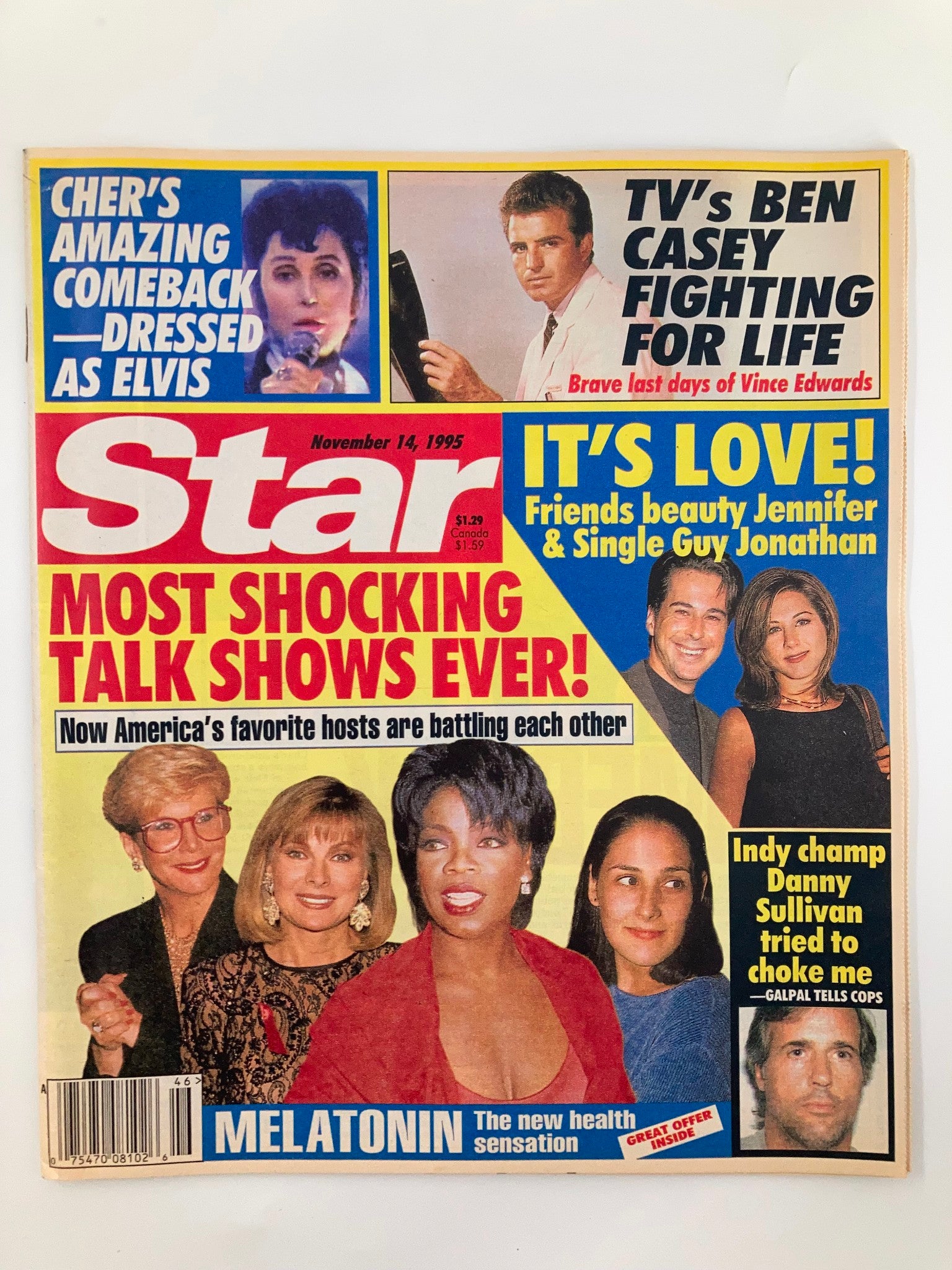 Star Magazine November 14 1995 Cher, Ben Casey, Oprah, Jennifer Aniston No Label