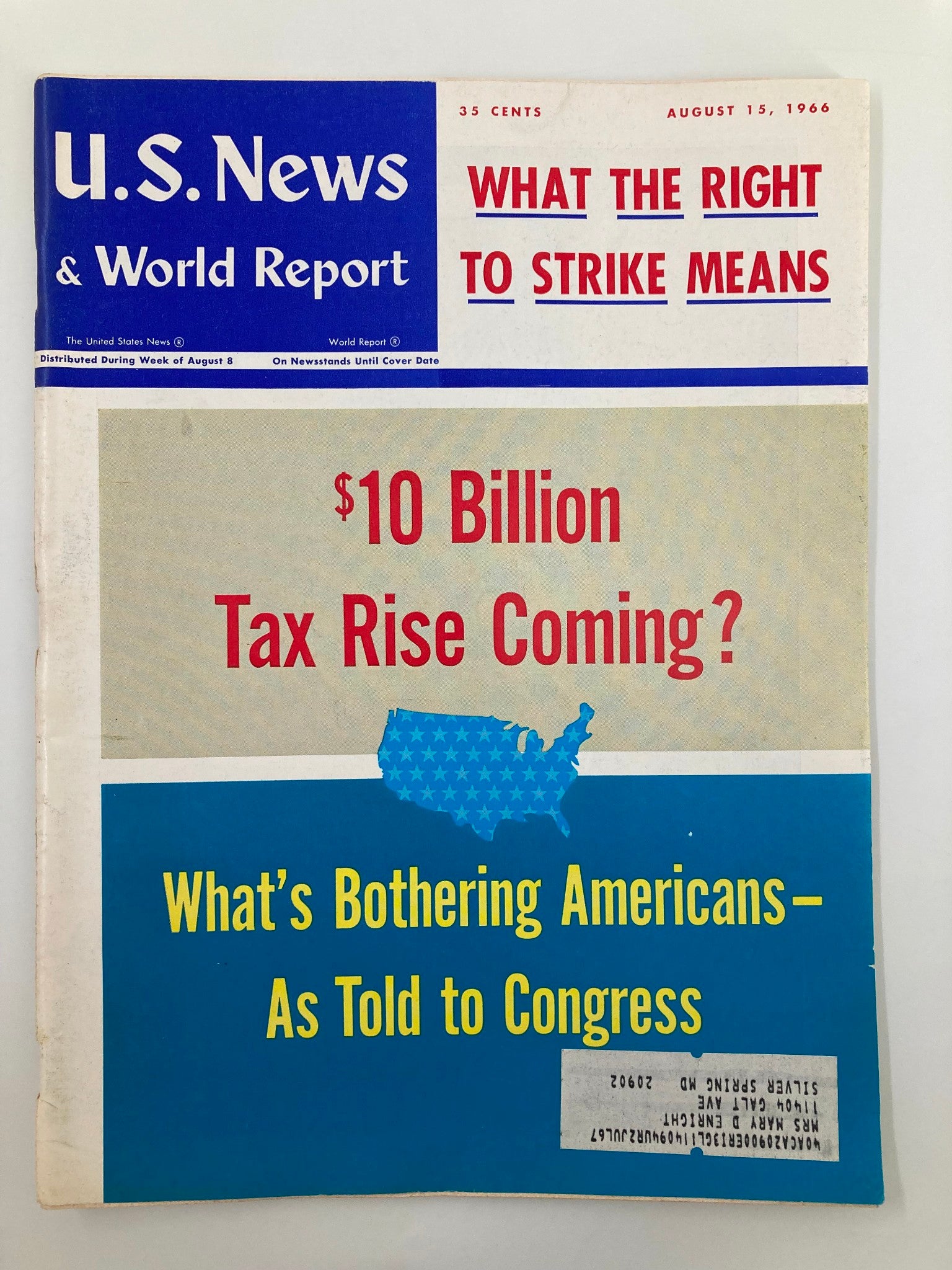 US News & World Report Magazine August 13 1966 What The Right To Strike Means