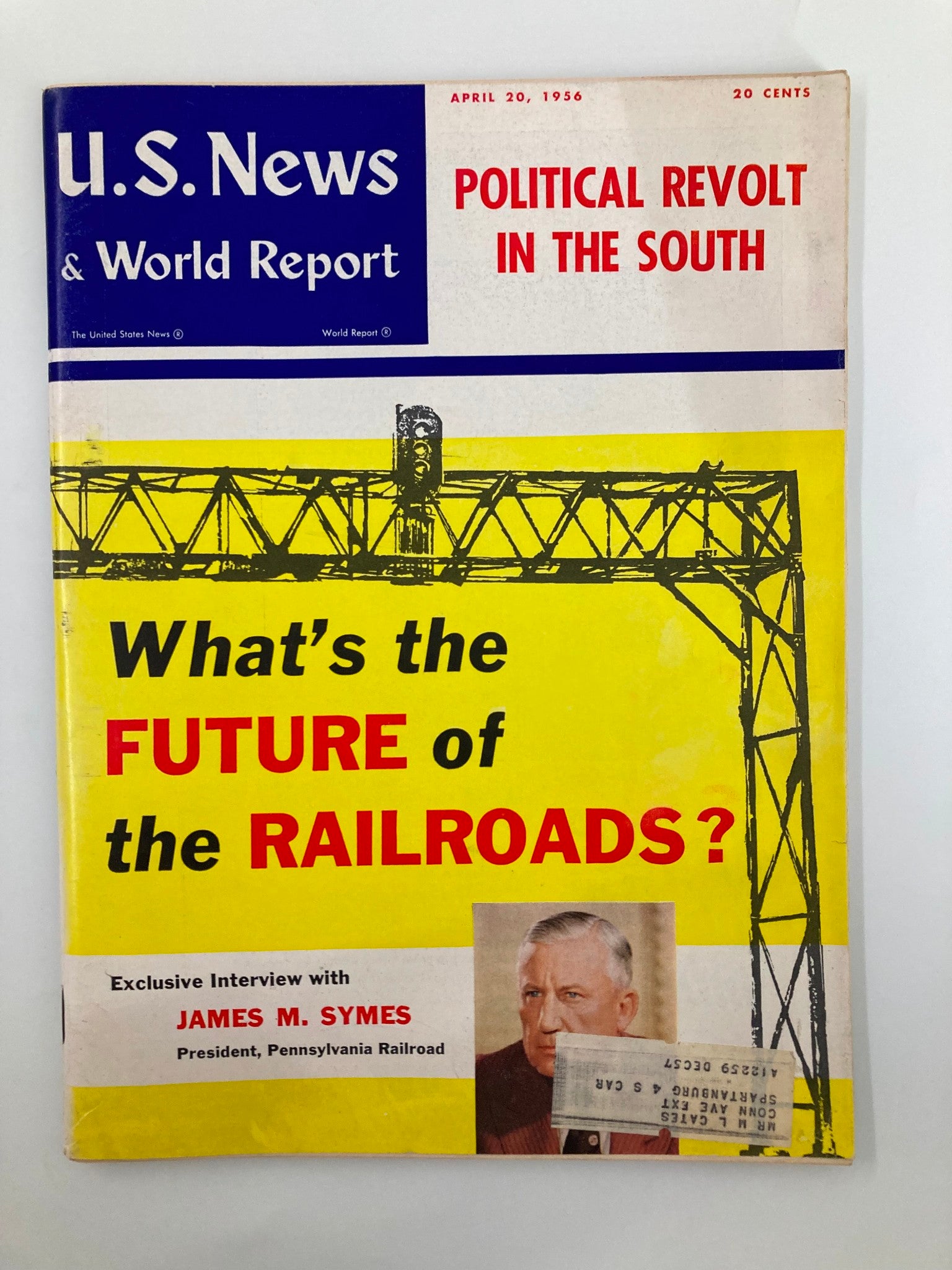 US News & World Report Magazine April 20 1956 James M. Symes Pennsylvania RR