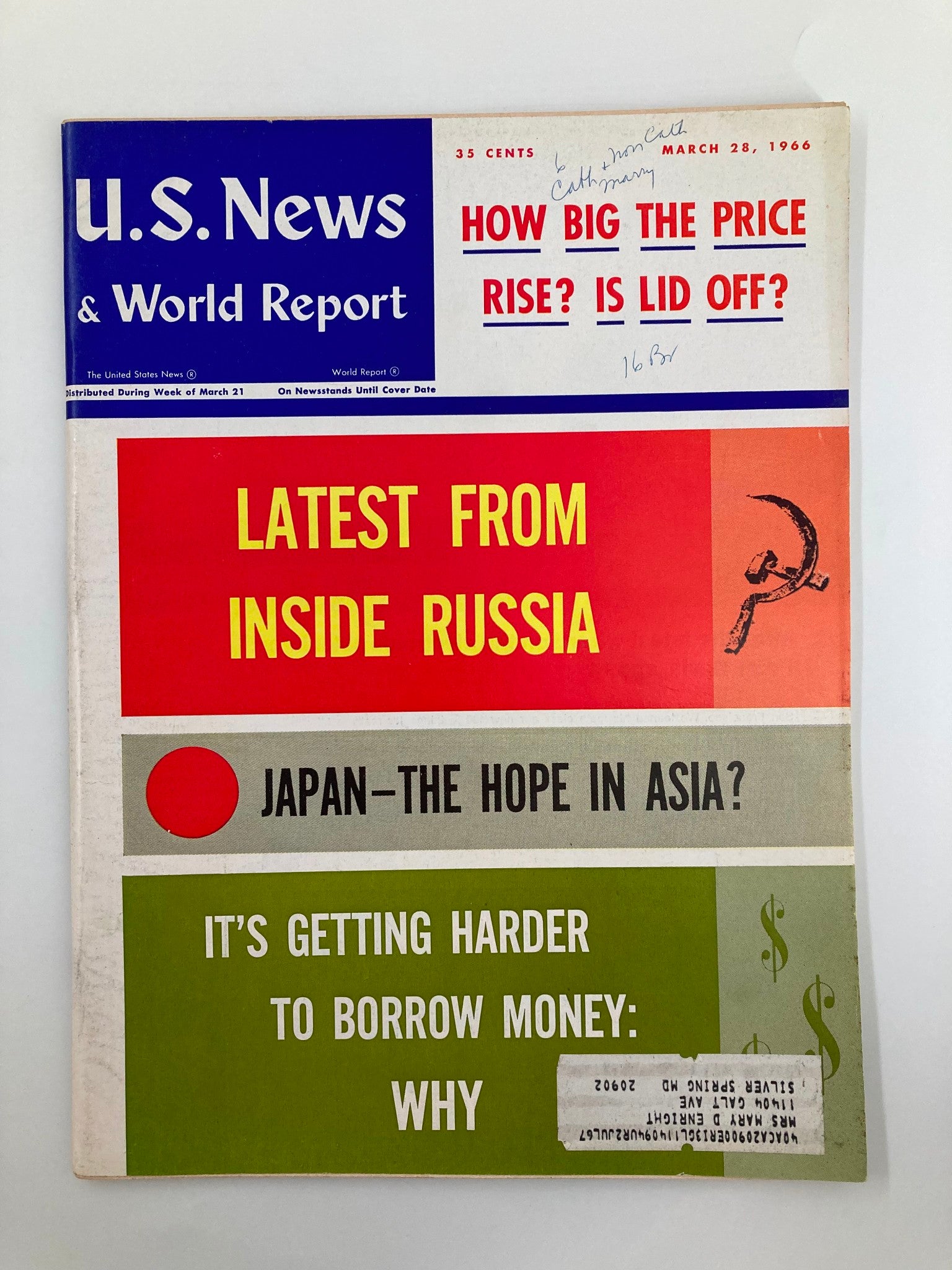 US News & World Report Magazine March 28 1966 Japan - The Hope In Asia?