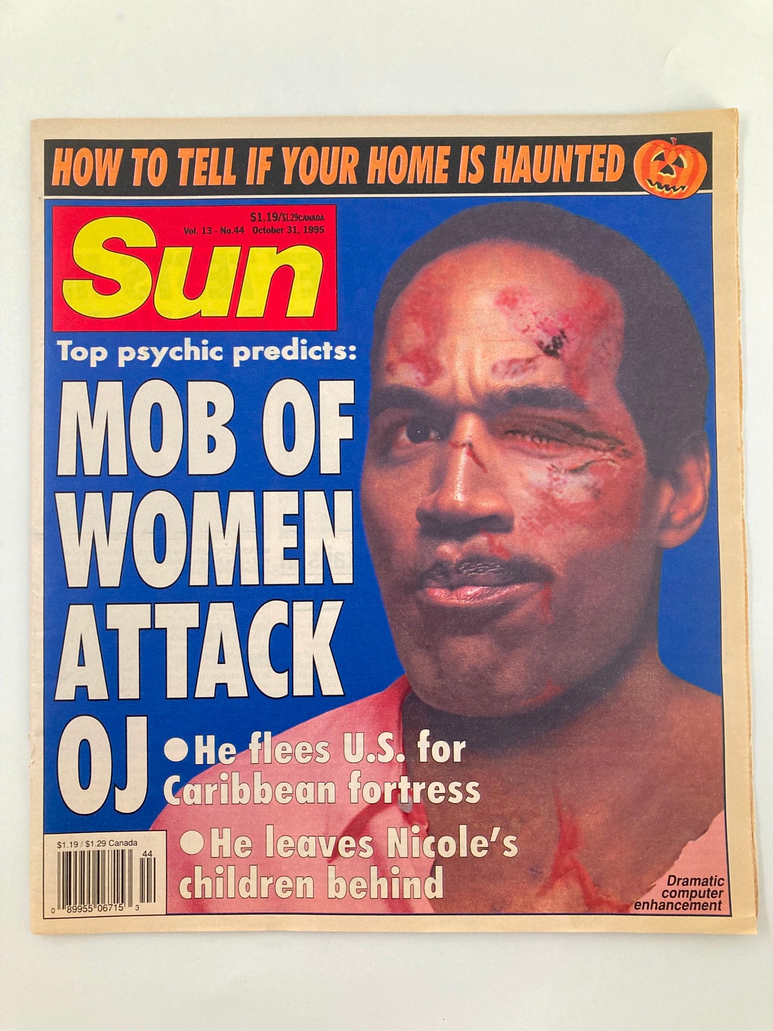 Sun Magazine October 31 1995 Mob of Women Attack OJ Simpson No Label