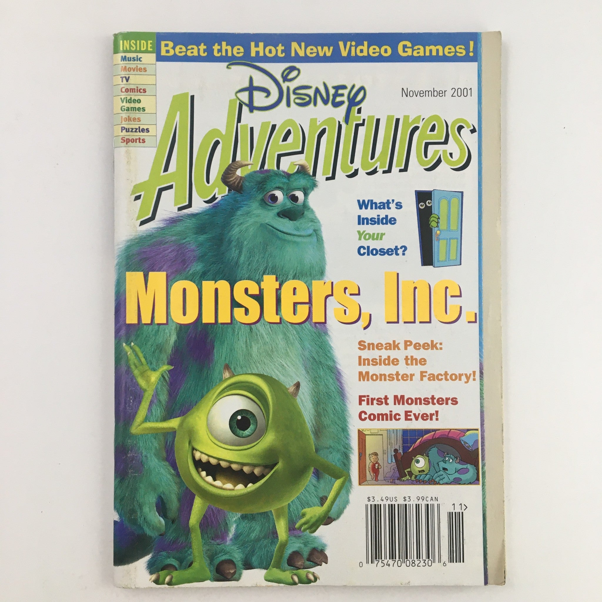 Disney Adventures Magazine November 2001 Sneak Peek Monsters Inc. No Label