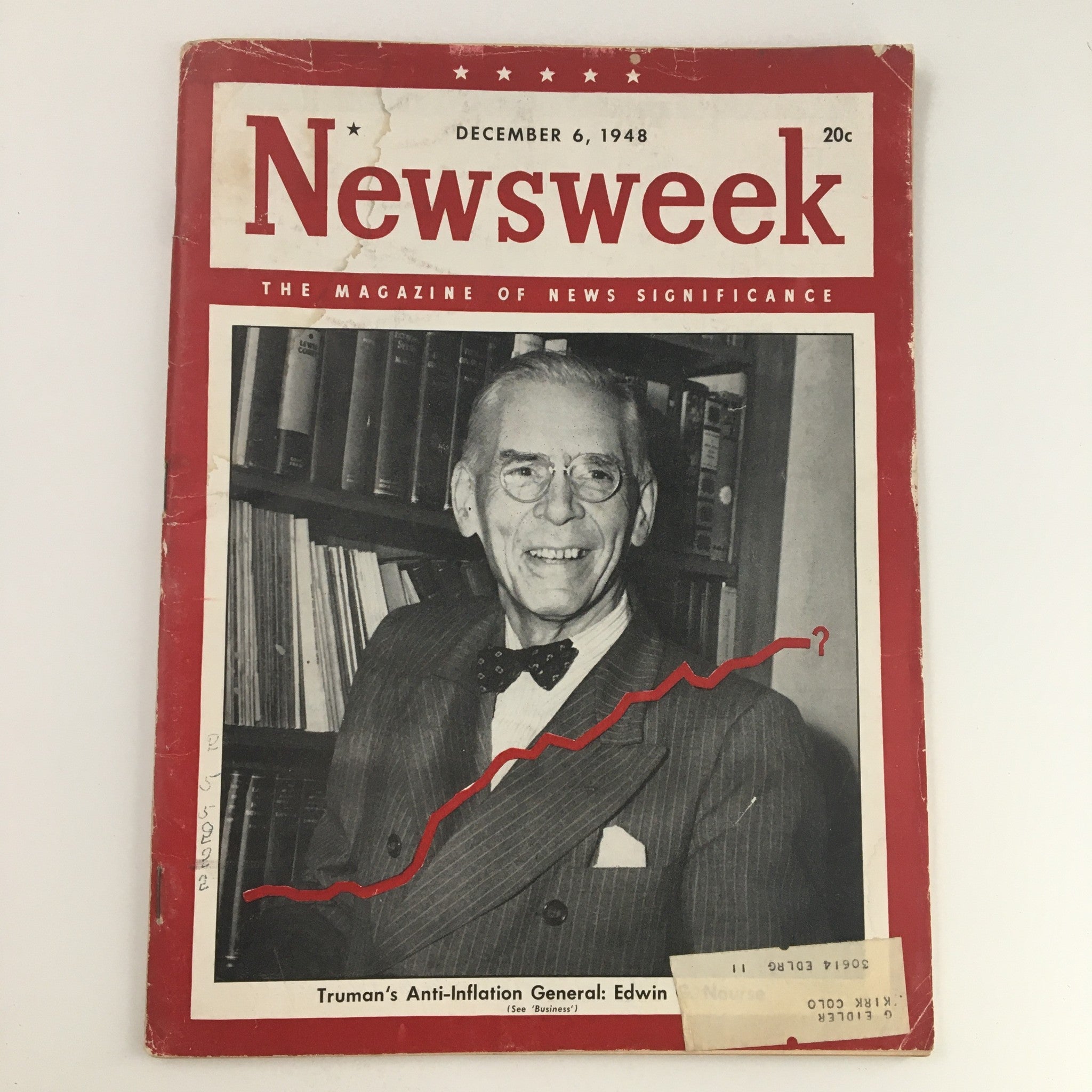 Newsweek Magazine December 6 1948 Anti-Inflation General Edwin G. Nourse