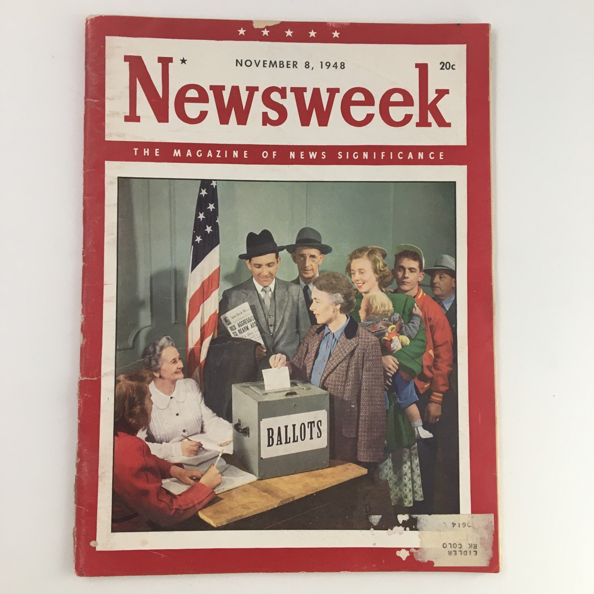 Newsweek Magazine November 8 1948 Red Aggressions and Voting Ballots