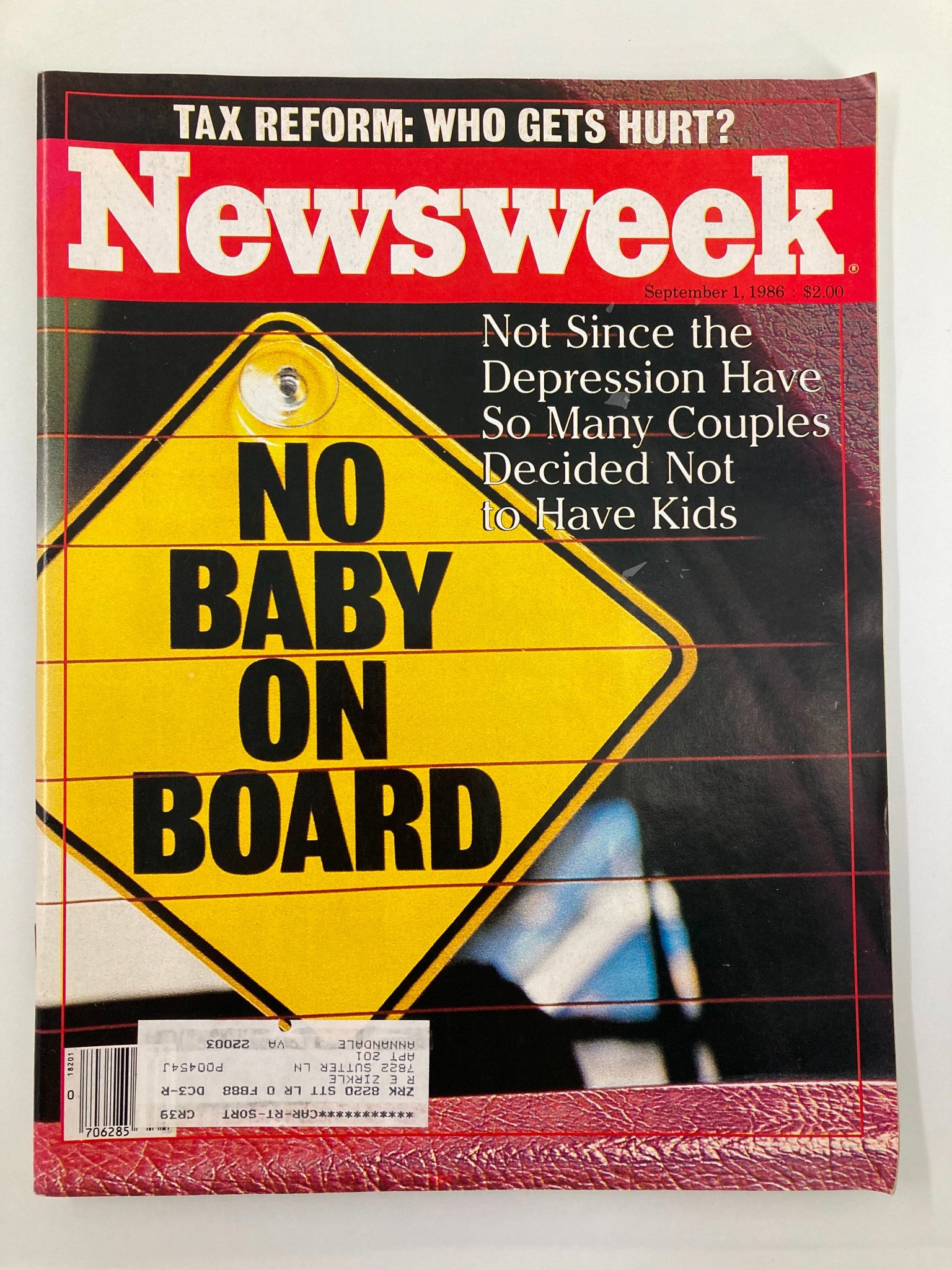 VTG Newsweek Magazine September 1 1986 Tax Reform Who Gets Hurt No Baby On Board