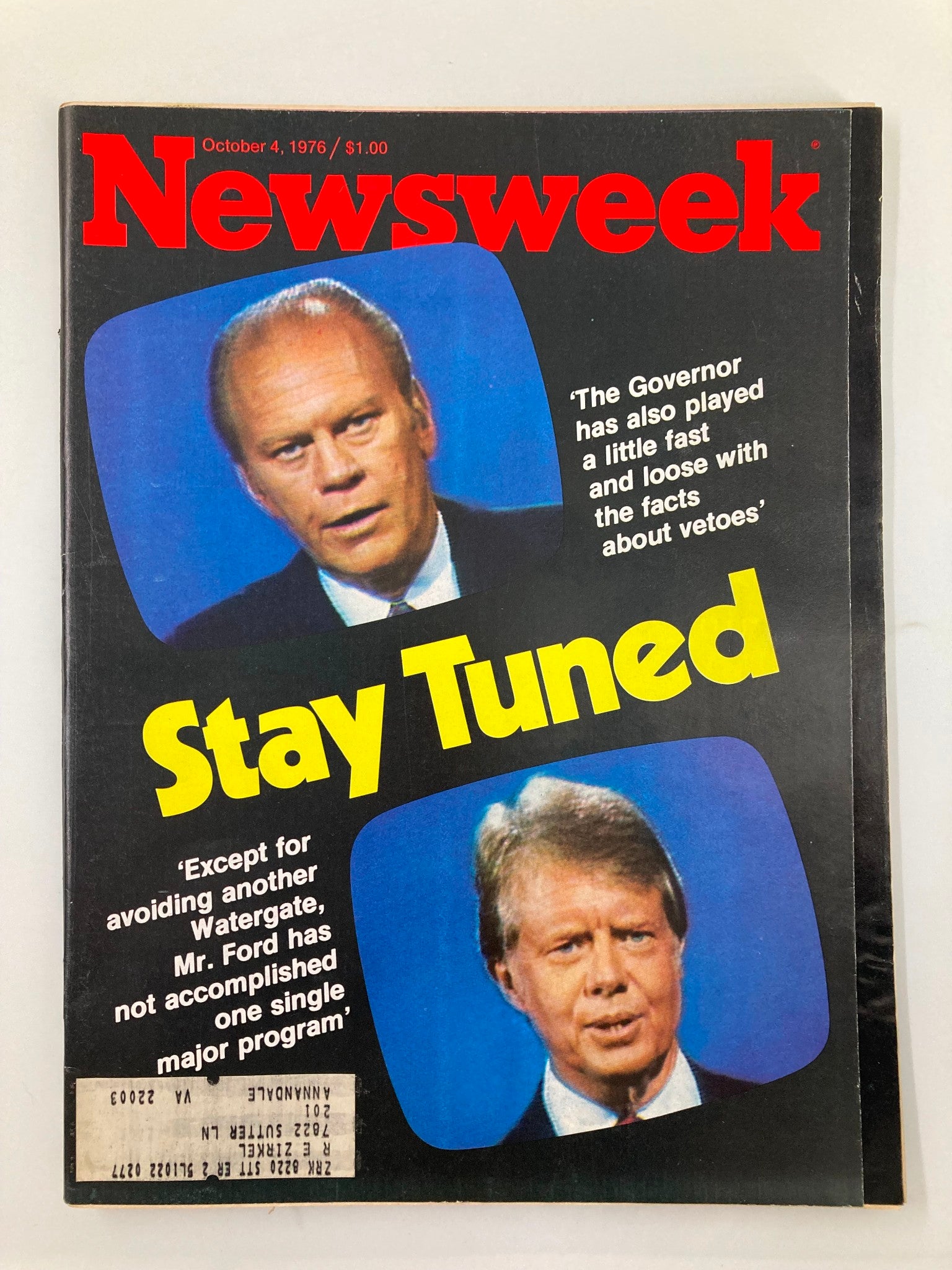 VTG Newsweek Magazine October 4 1976 Gerald Ford and Jimmy Carter Stay Tuned