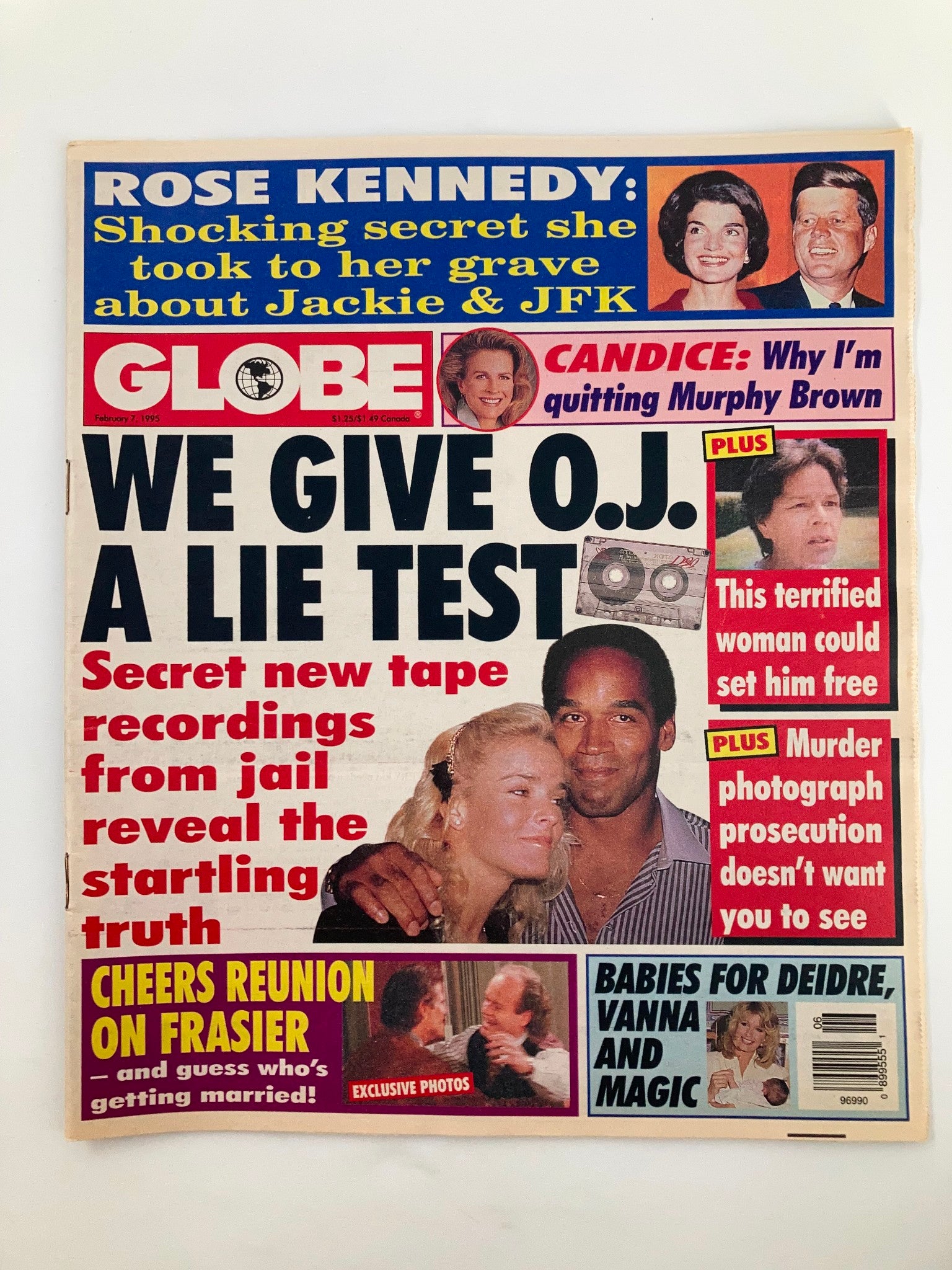 Globe Magazine February 7 1995 Rose Kennedy, Jackie & JFK VG Tabloid