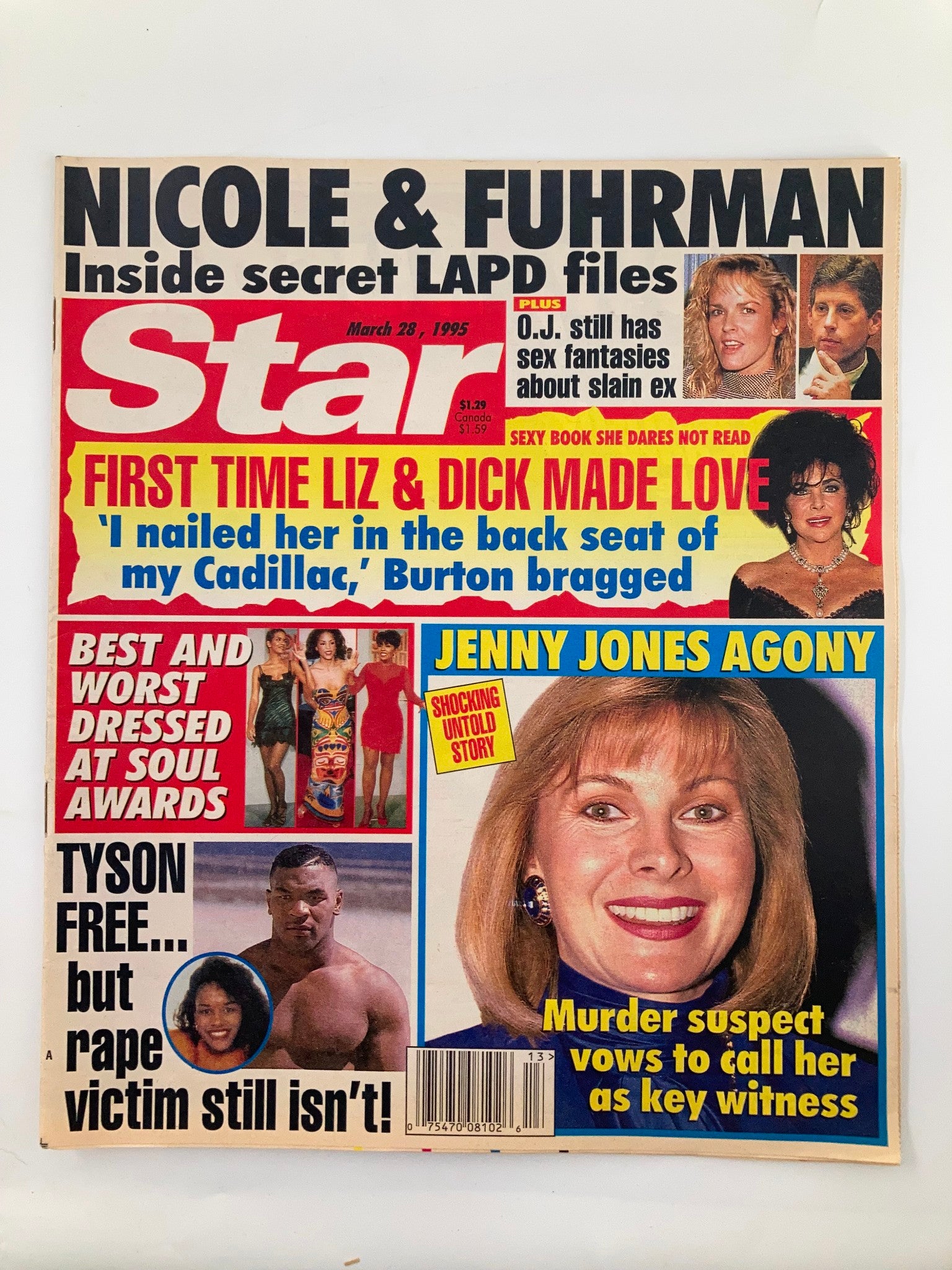 Star Tabloid Magazine March 28 1995 Liz Taylor, Mike Tyson No Label VG