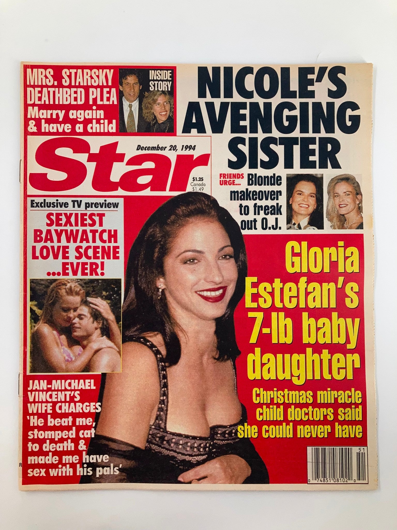 Star Tabloid Magazine December 20 1994 Gloria Estefan, Jan-Michael Vincent VG