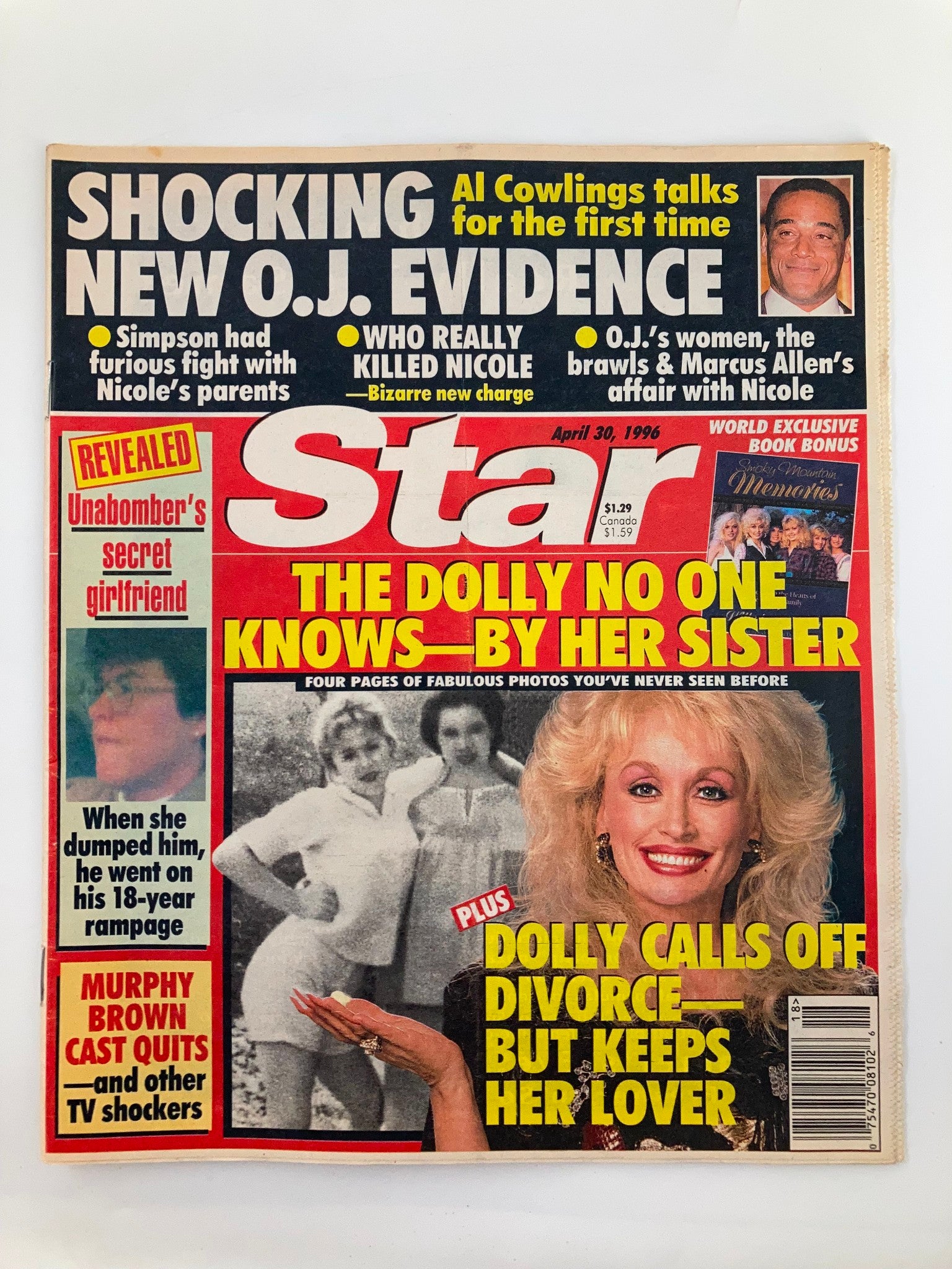 Star Tabloid Magazine April 30 1996 Dolly Parton, Murphy Brown No Label VG