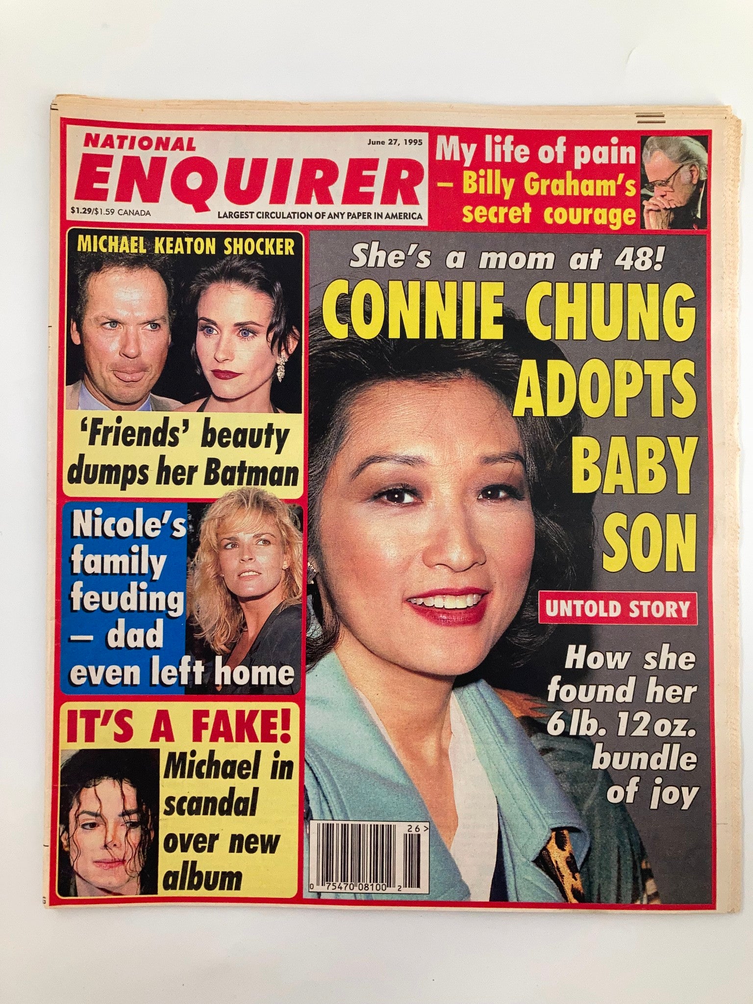 National Enquirer Tabloid June 27 1995 Michael Jackson, Connie Chung No Label VG