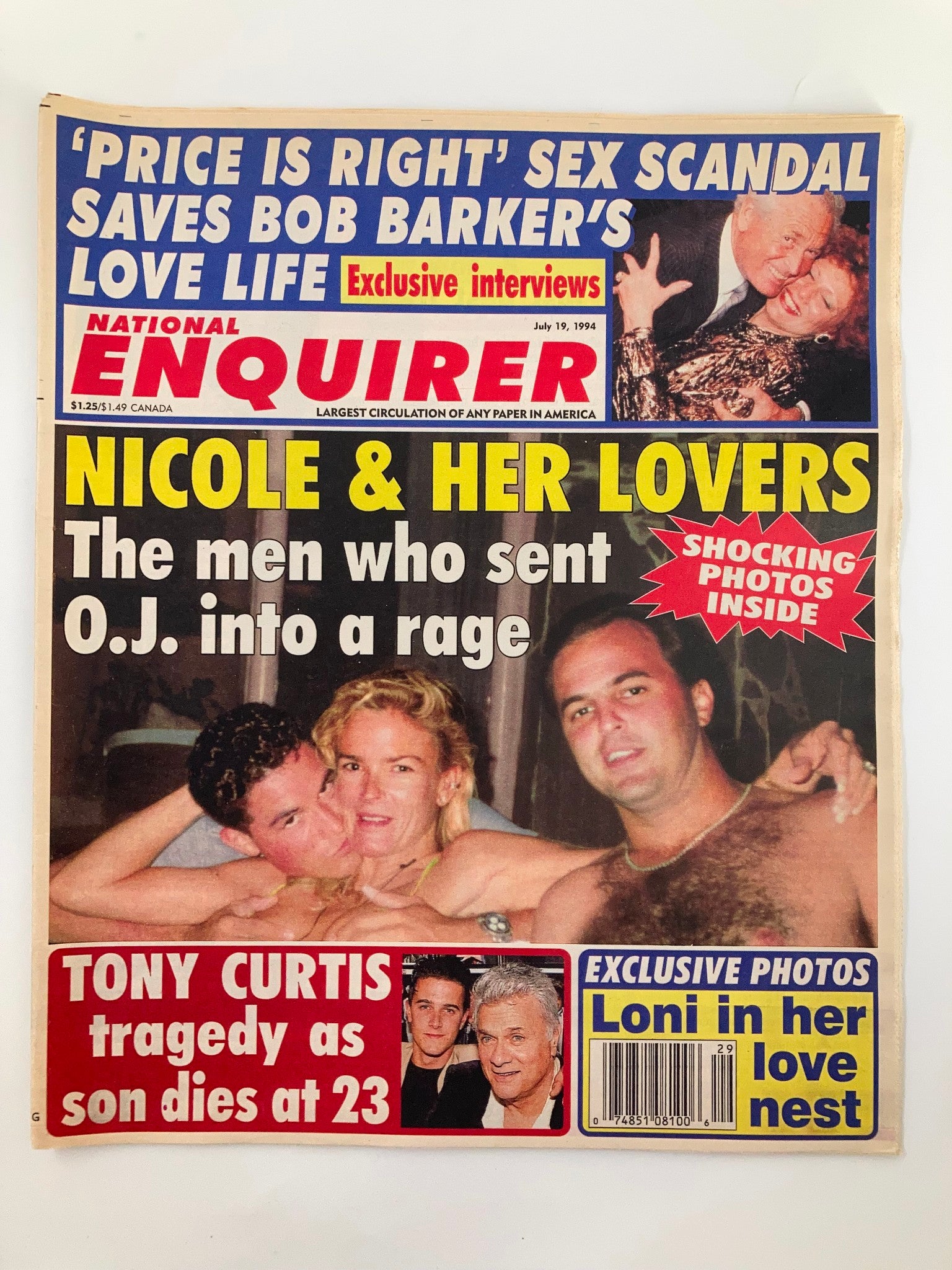 National Enquirer Tabloid July 19 1994 Bob Barker, Tony Curtis No Label VG