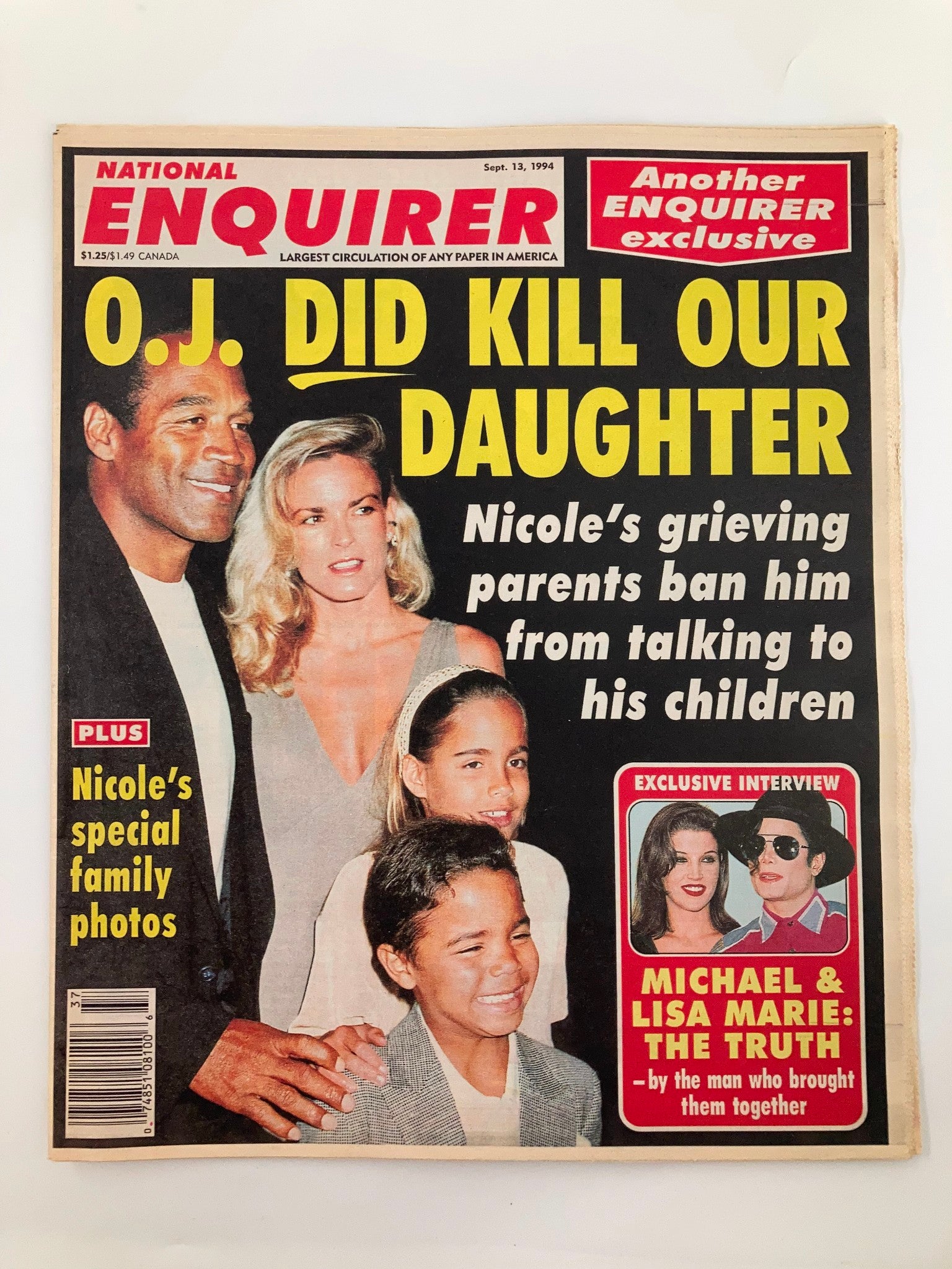 National Enquirer Tabloid September 13 1994 Michael Jackson Lisa Marie The Truth