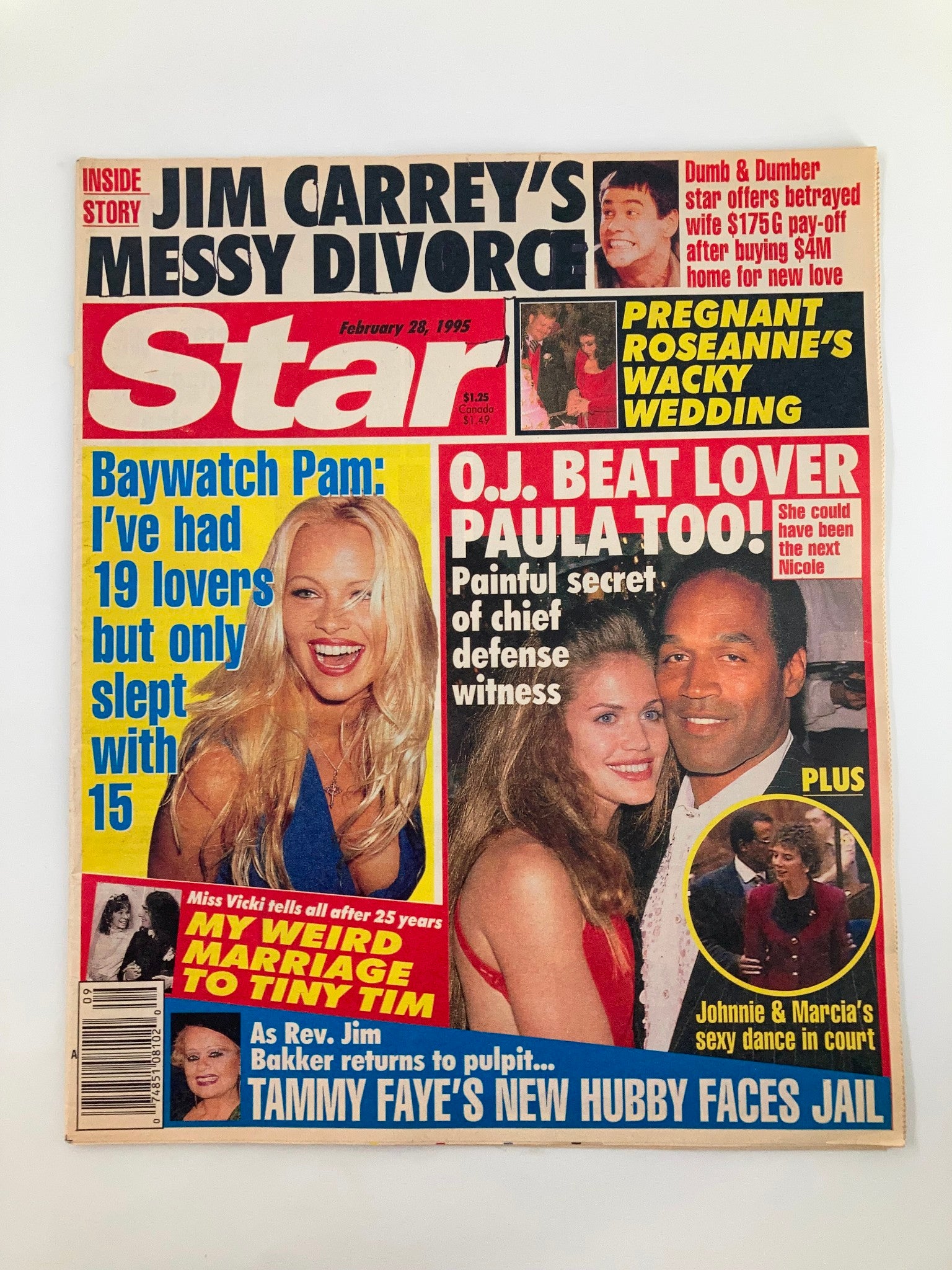 Star Tabloid Magazine February 28 1995 Pamela Anderson, Jim Carrey No Label