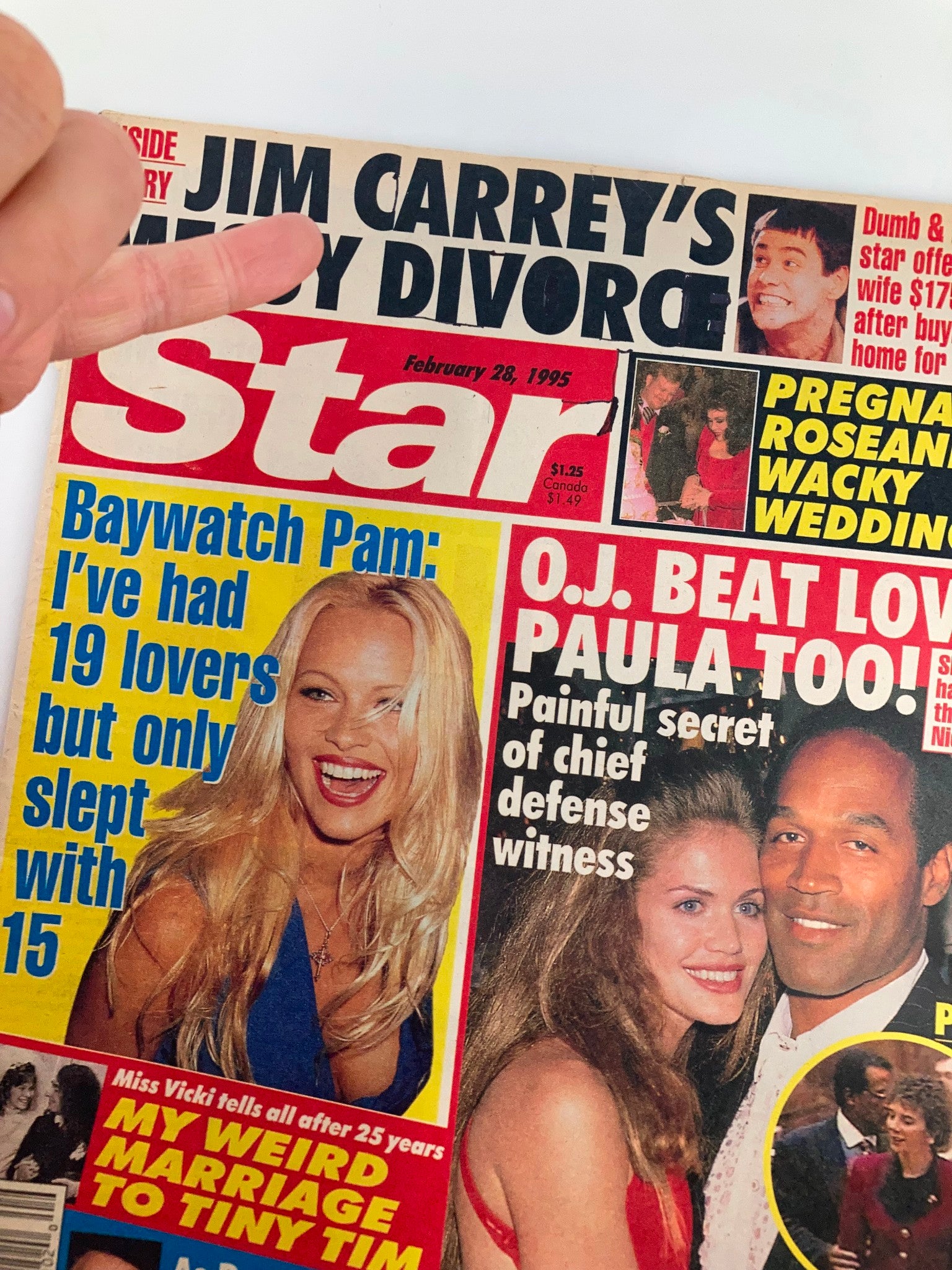 Star Tabloid Magazine February 28 1995 Pamela Anderson, Jim Carrey No Label