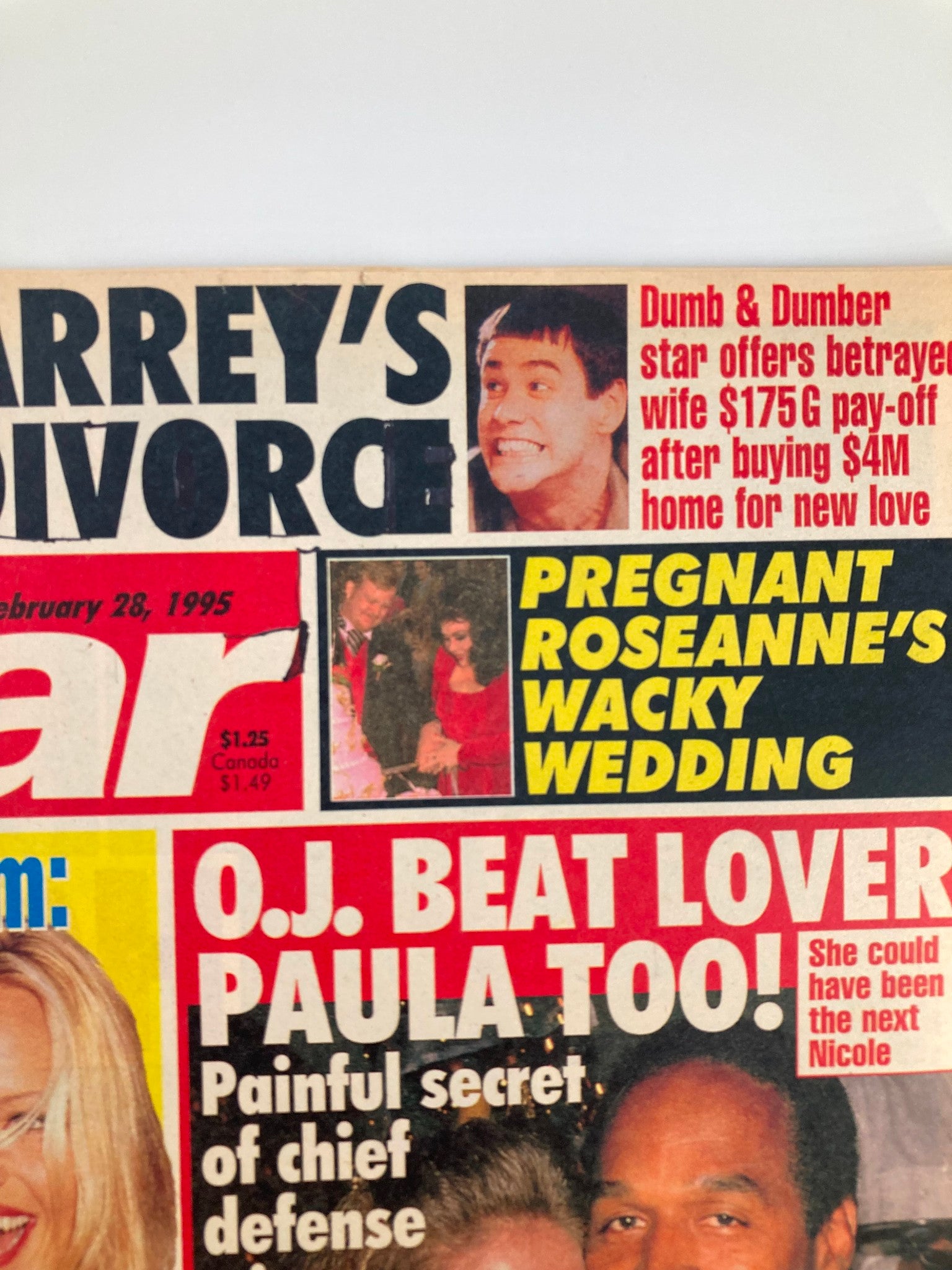 Star Tabloid Magazine February 28 1995 Pamela Anderson, Jim Carrey No Label