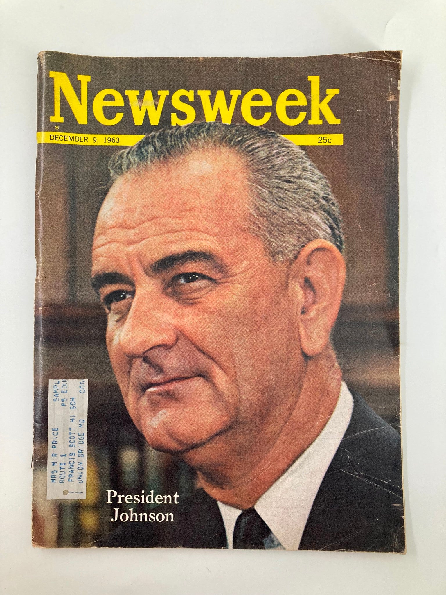 VTG Newsweek Magazine December 9 1963 President Lyndon B. Johnson