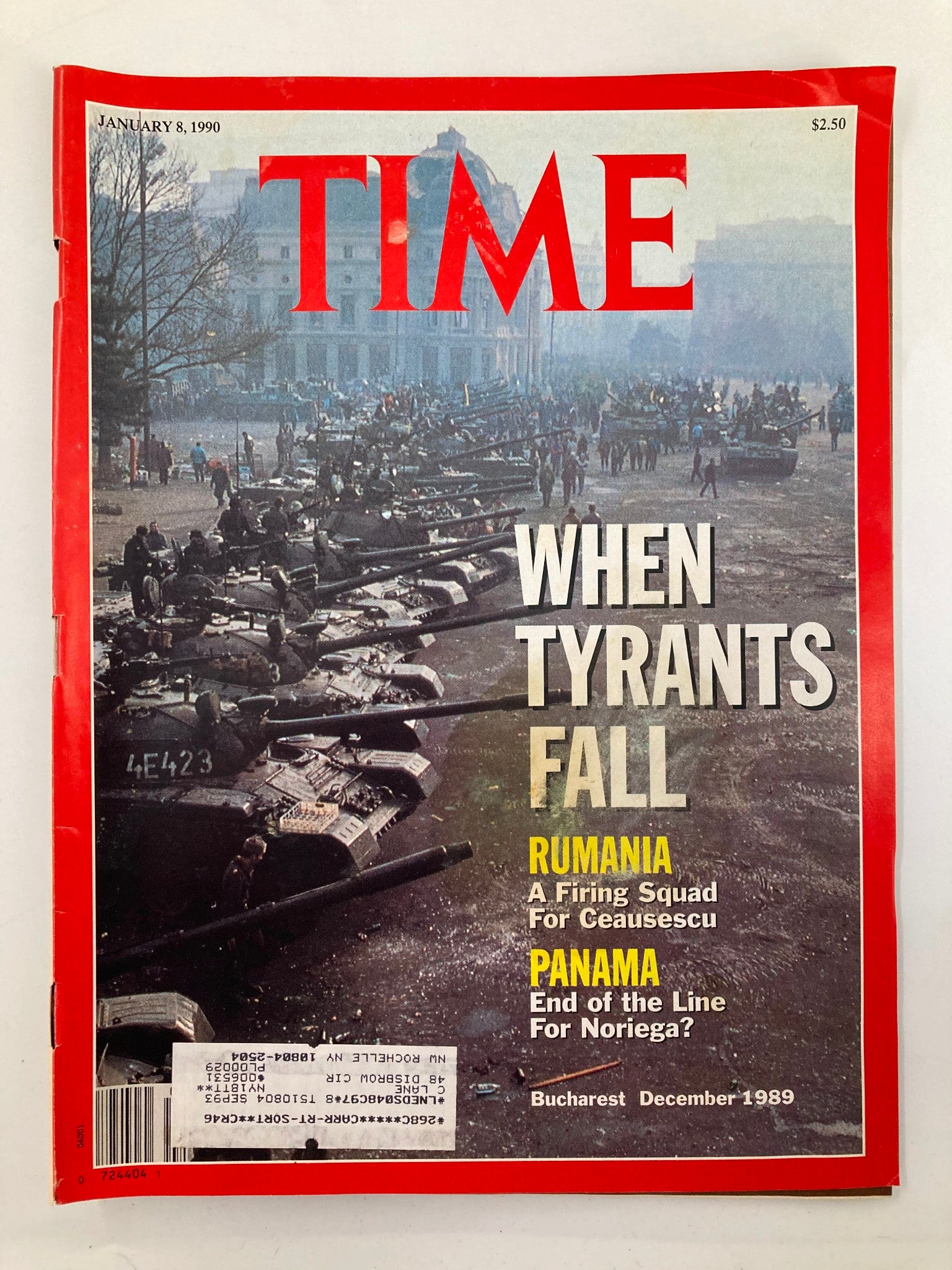 VTG Time Magazine January 8 1990 When Tyrants Fall Rumania & Panama