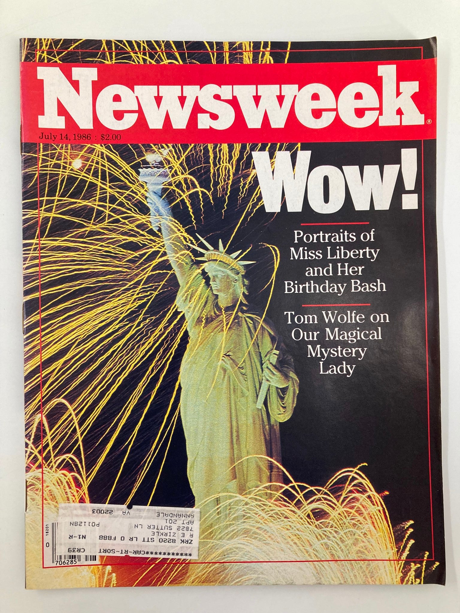 VTG Newsweek Magazine July 14 1986 Portraits of Miss Liberty & Her Birthday Bash