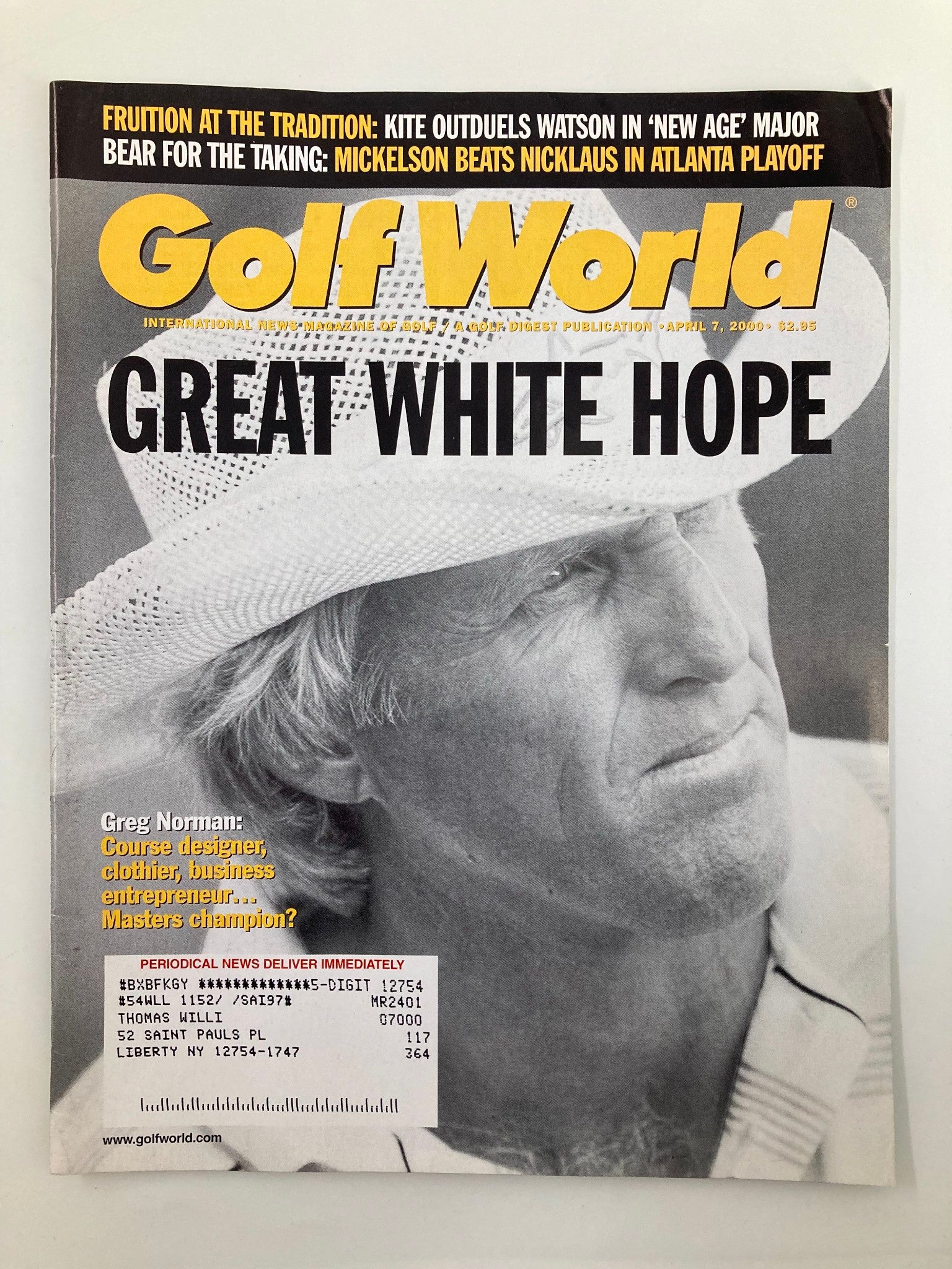 Golf World Magazine April 7 2000 Vol 53 #36 Greg Norman Course Designer