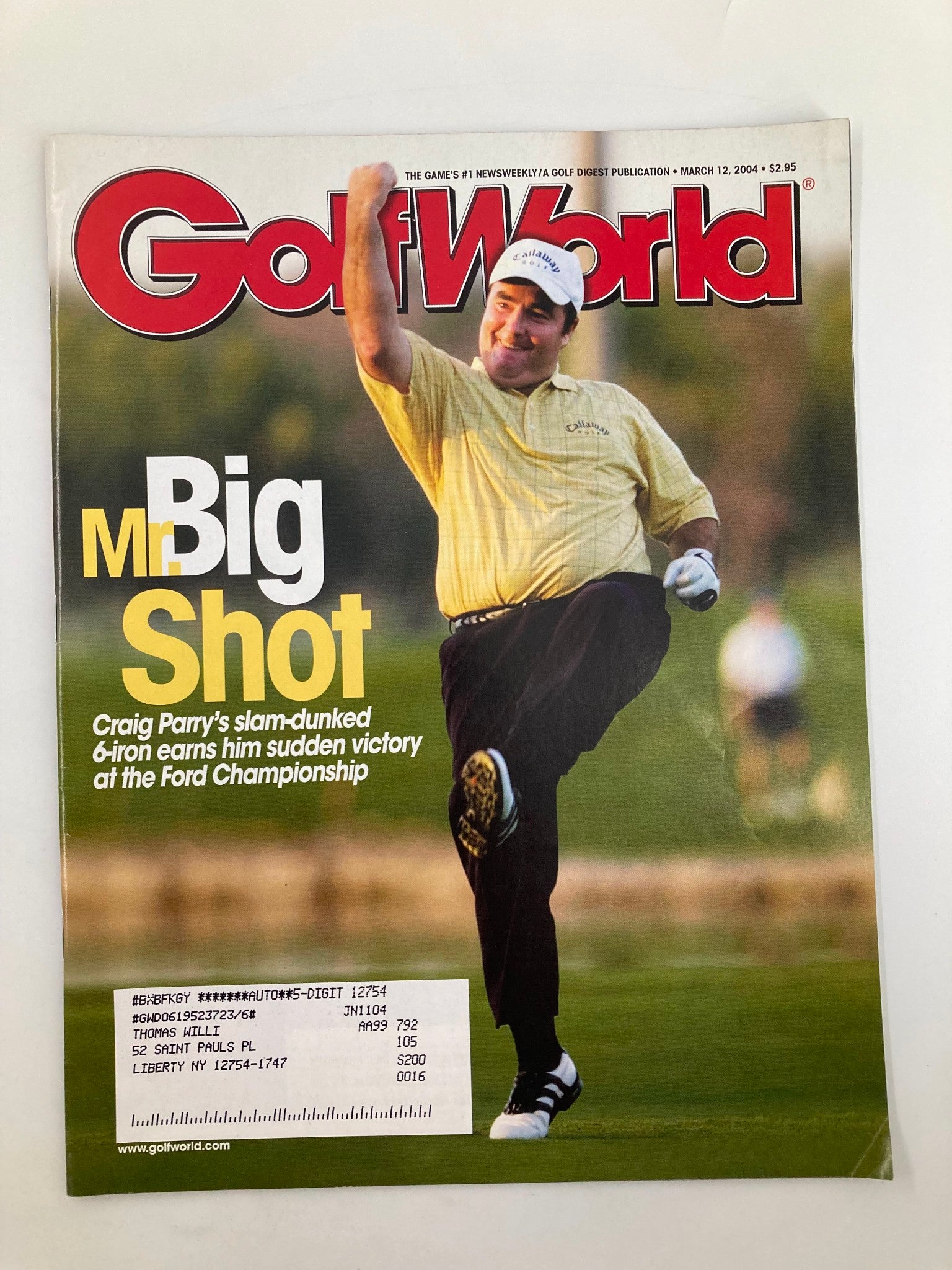 Golf World Magazine March 12 2004 Vol 57 #33 Craig Parry Mr. Big Shot