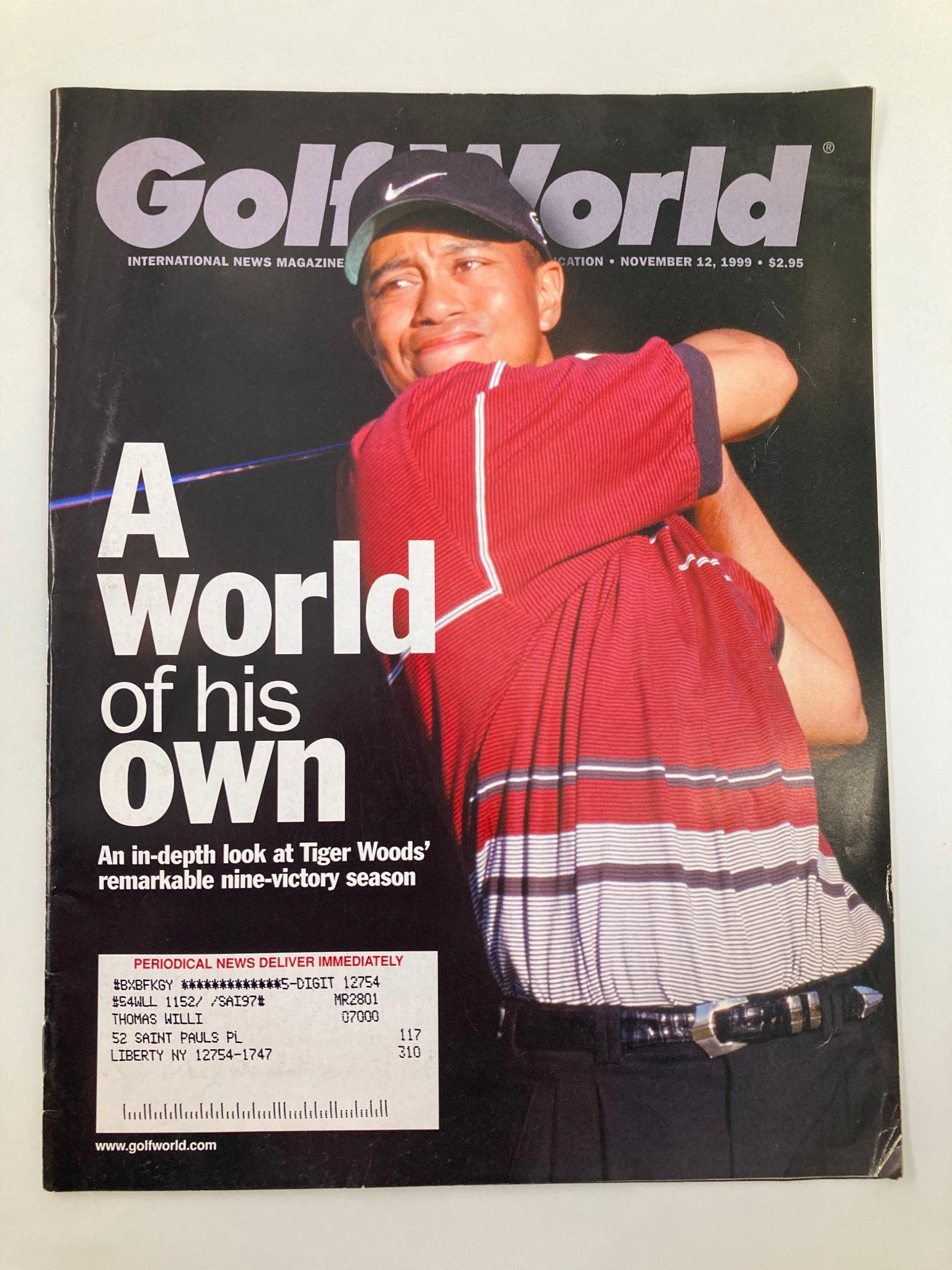 Golf World Magazine November 12 1999 Vol 53 #21 Tiger Woods A World of His Own