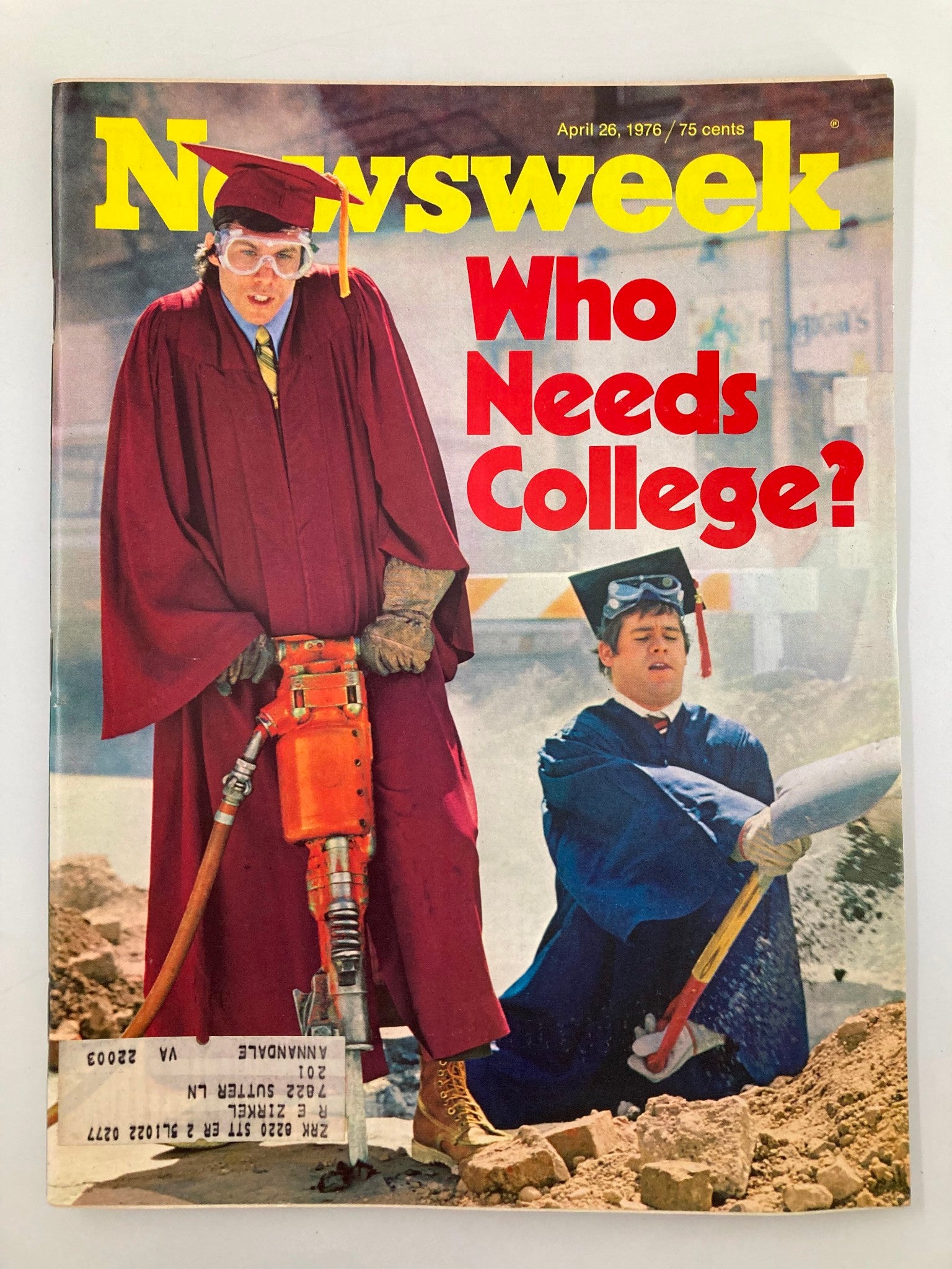 VTG Newsweek Magazine April 26 1976 Who Needs College When You Have Skills