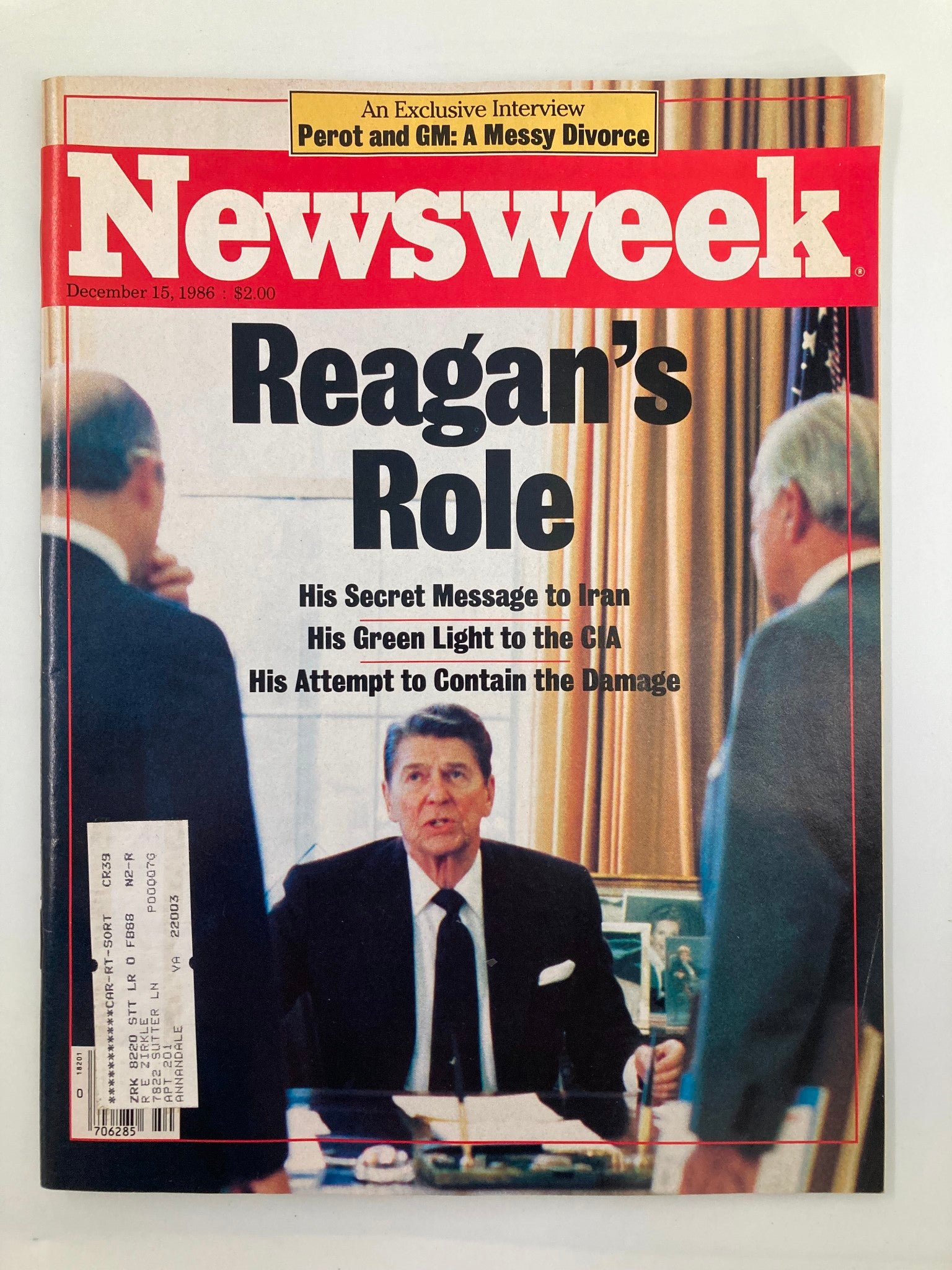 VTG Newsweek Magazine December 15 1986 Ronald Reagan Role Secret Message VG