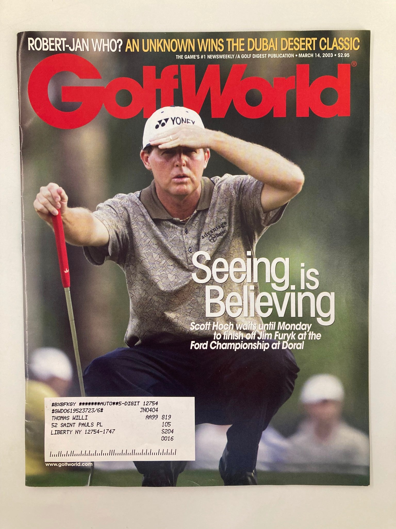 Golf World Magazine March 14 2003 Scott Hoch Seeing is Believing VG