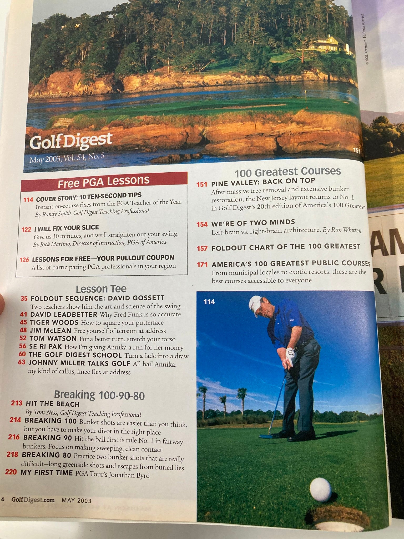 Golf Digest Magazine May 2003 Ten Second Tips by Randy Smith No Label VG