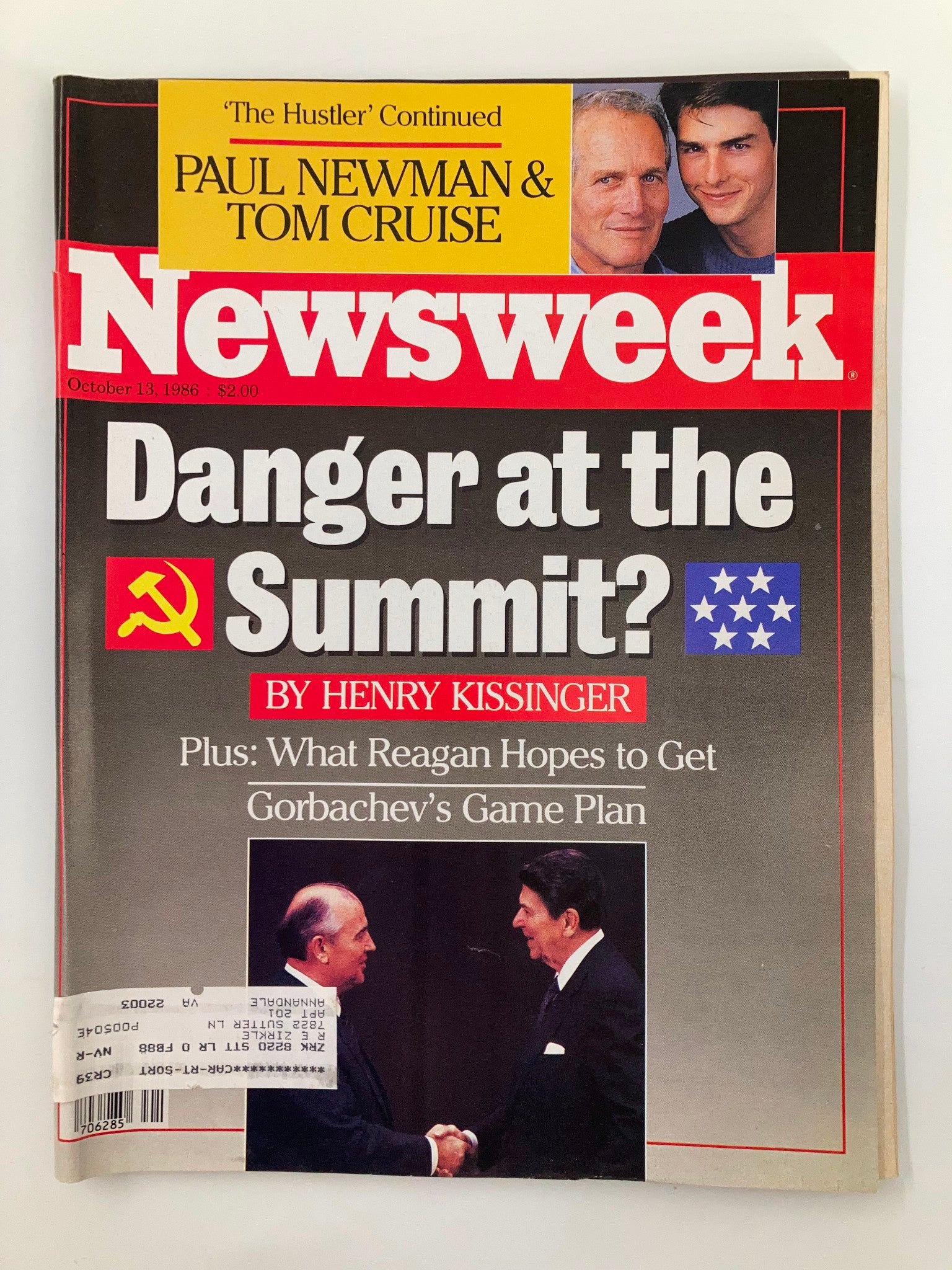 VTG Newsweek Magazine October 13 1986 Paul Newman and Tom Cruise