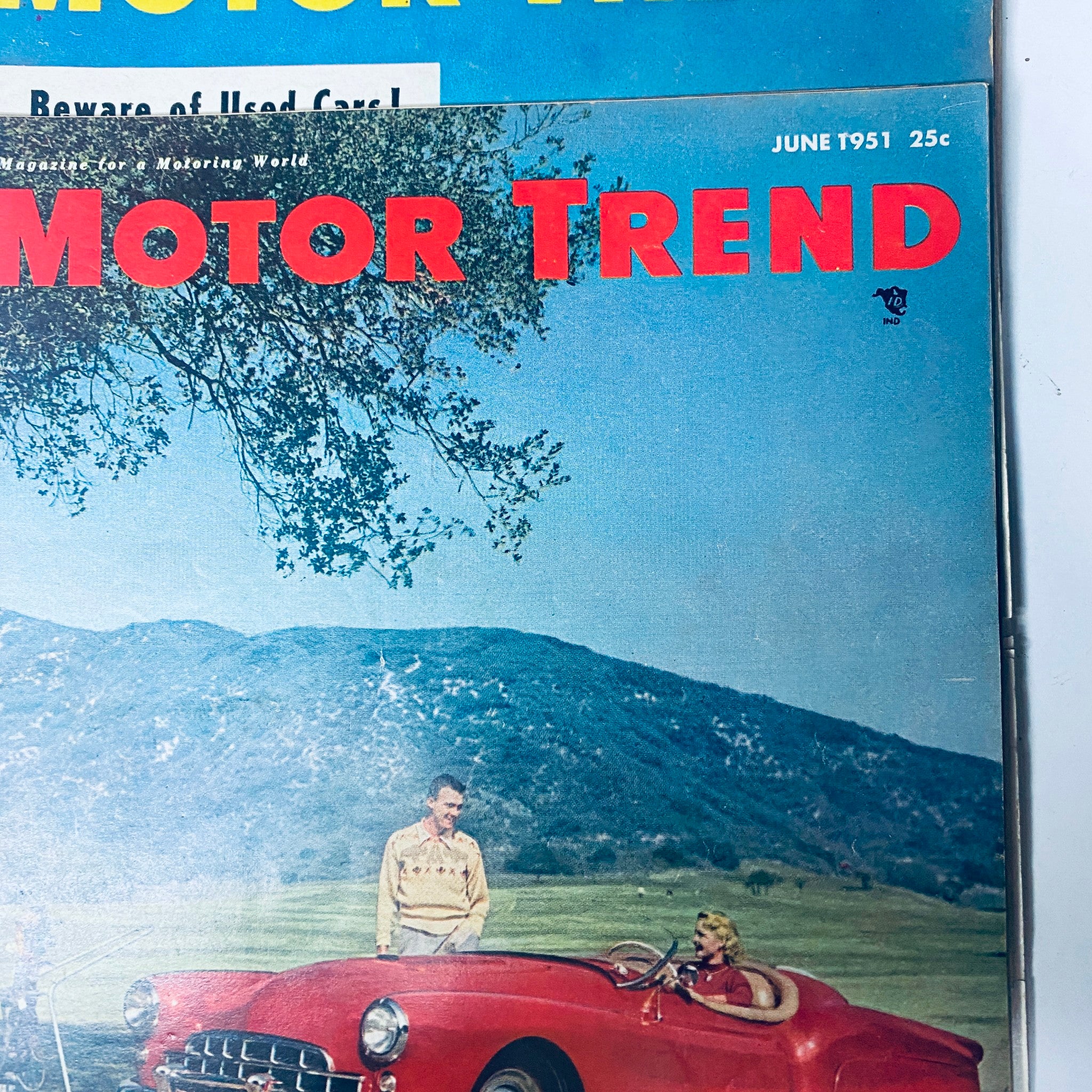 Cover image of Motor Trend Magazine from June 1951, part of the Lot of 9 Motor Trend Magazine 1951 March - November collection, showcasing vintage automotive themes.