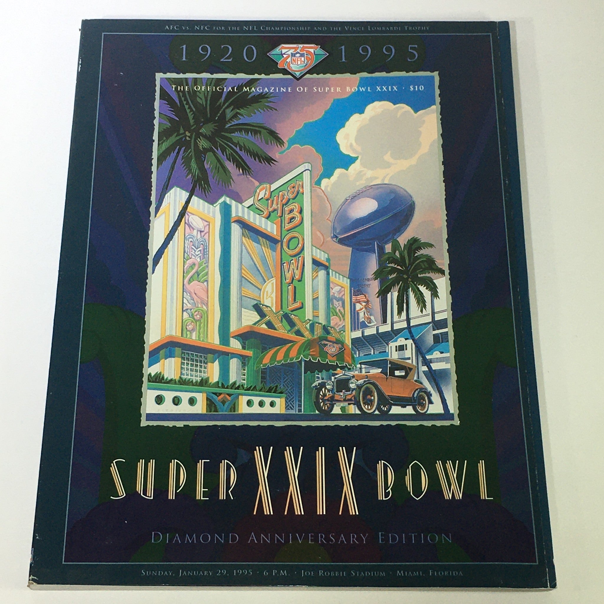 VTG NFL Official Magazine of Super Bowl XXIX 1920-1995 Diamond Anniversary