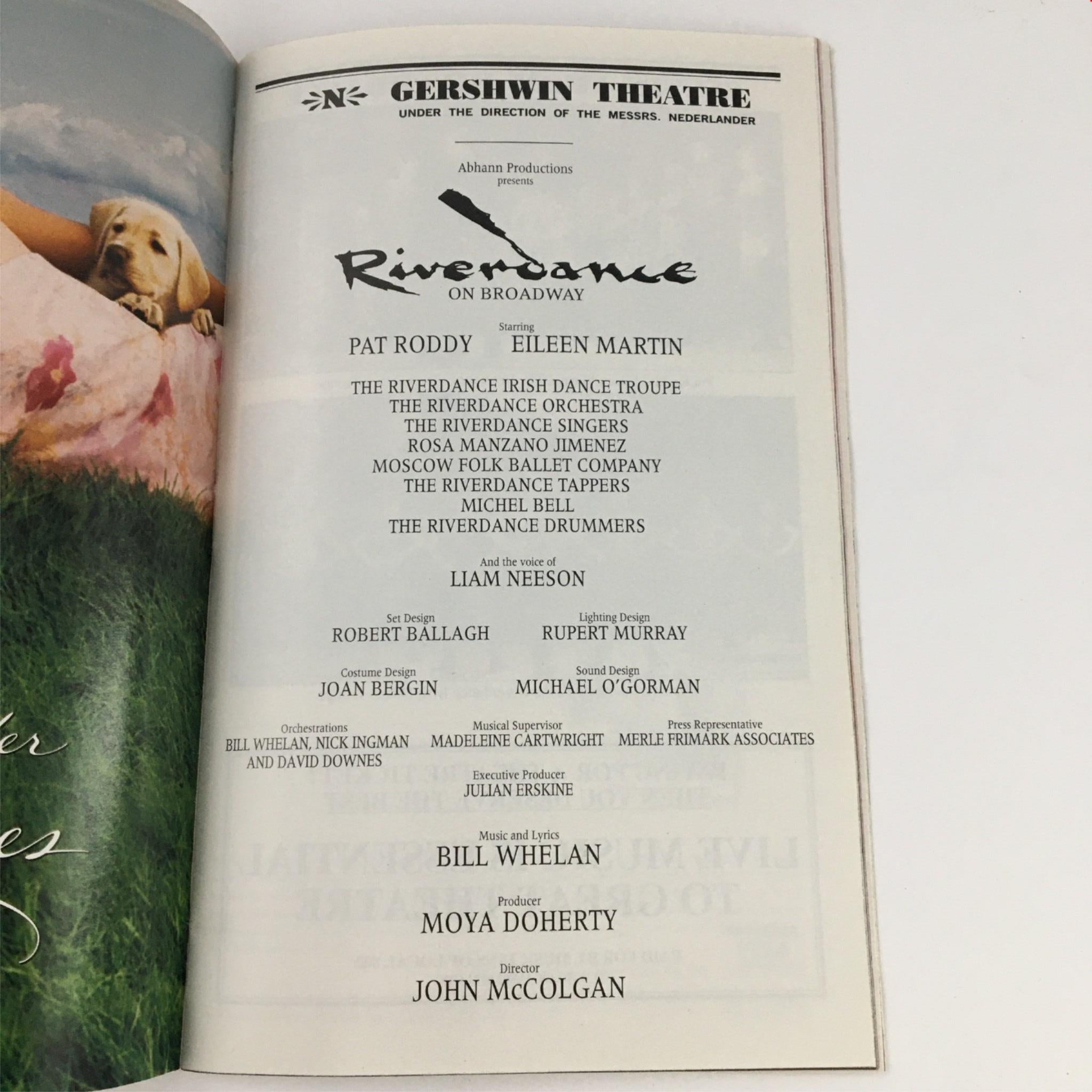 2001 Playbill Gershwin Theatre Presents Riverdance On Broadway by John McColgan