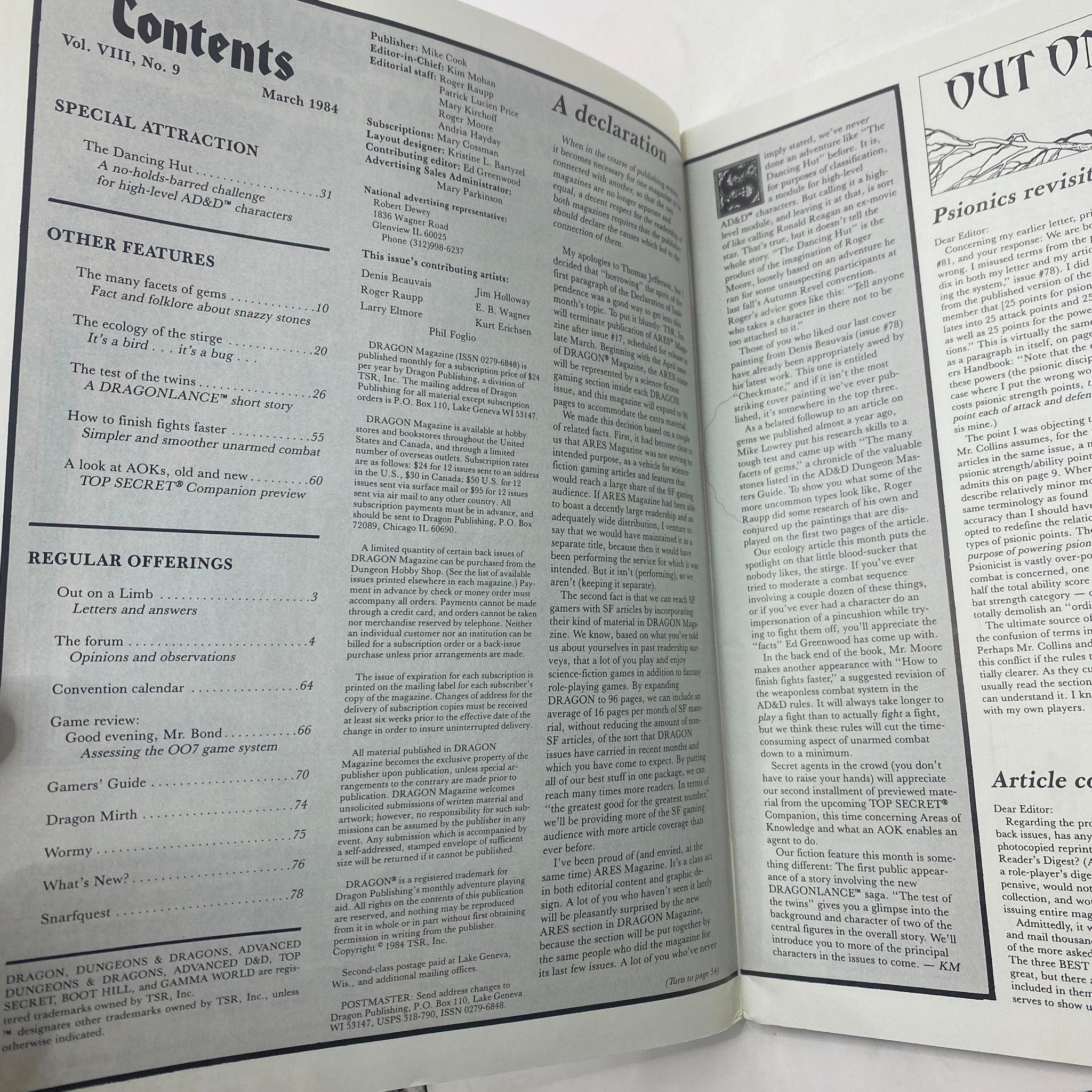 VTG Dragon Magazine March 1984 #83 The Dancing Hut