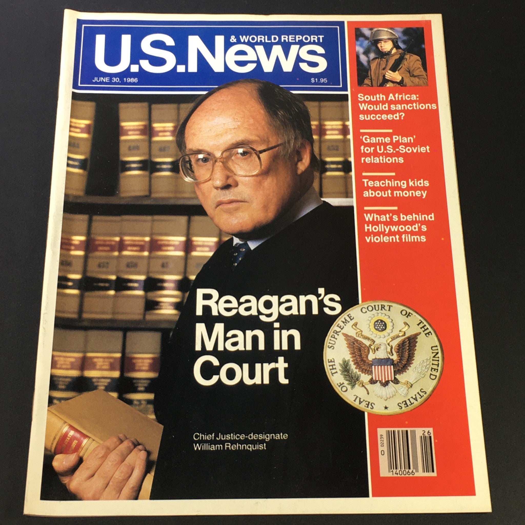 VTG US News & World Report June 30 1986 - Chief Justice William Rehnquist