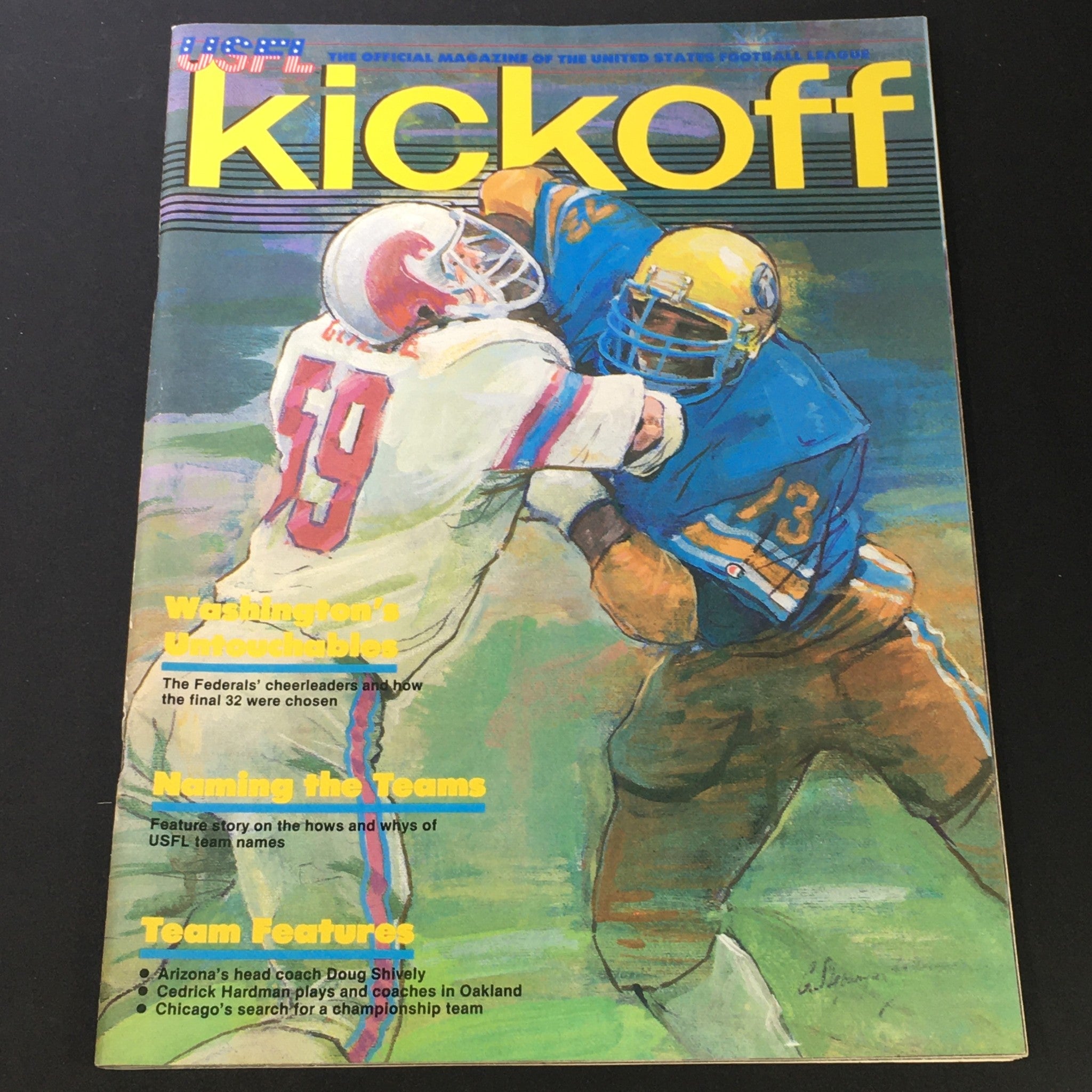 VTG USFL Kickoff Magazine 1983 - Head Coach Doug Shively / Cedrick Hardman