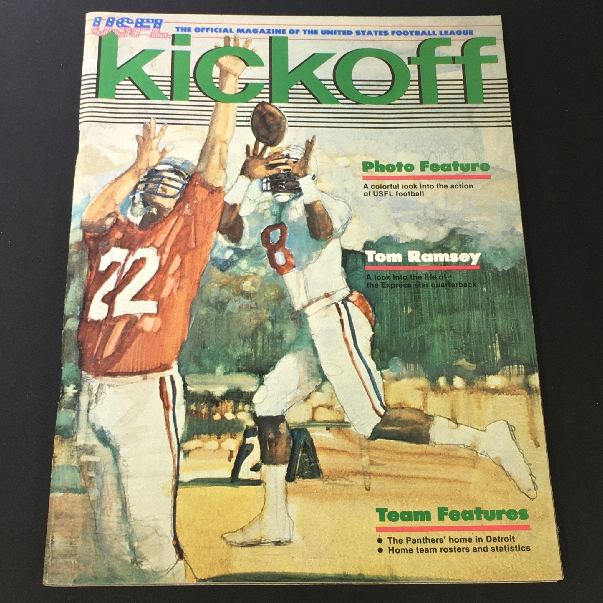 VTG USFL Kickoff Magazine Vol. 1 No. 5 - Tom Ramsey / Michigan Panthers