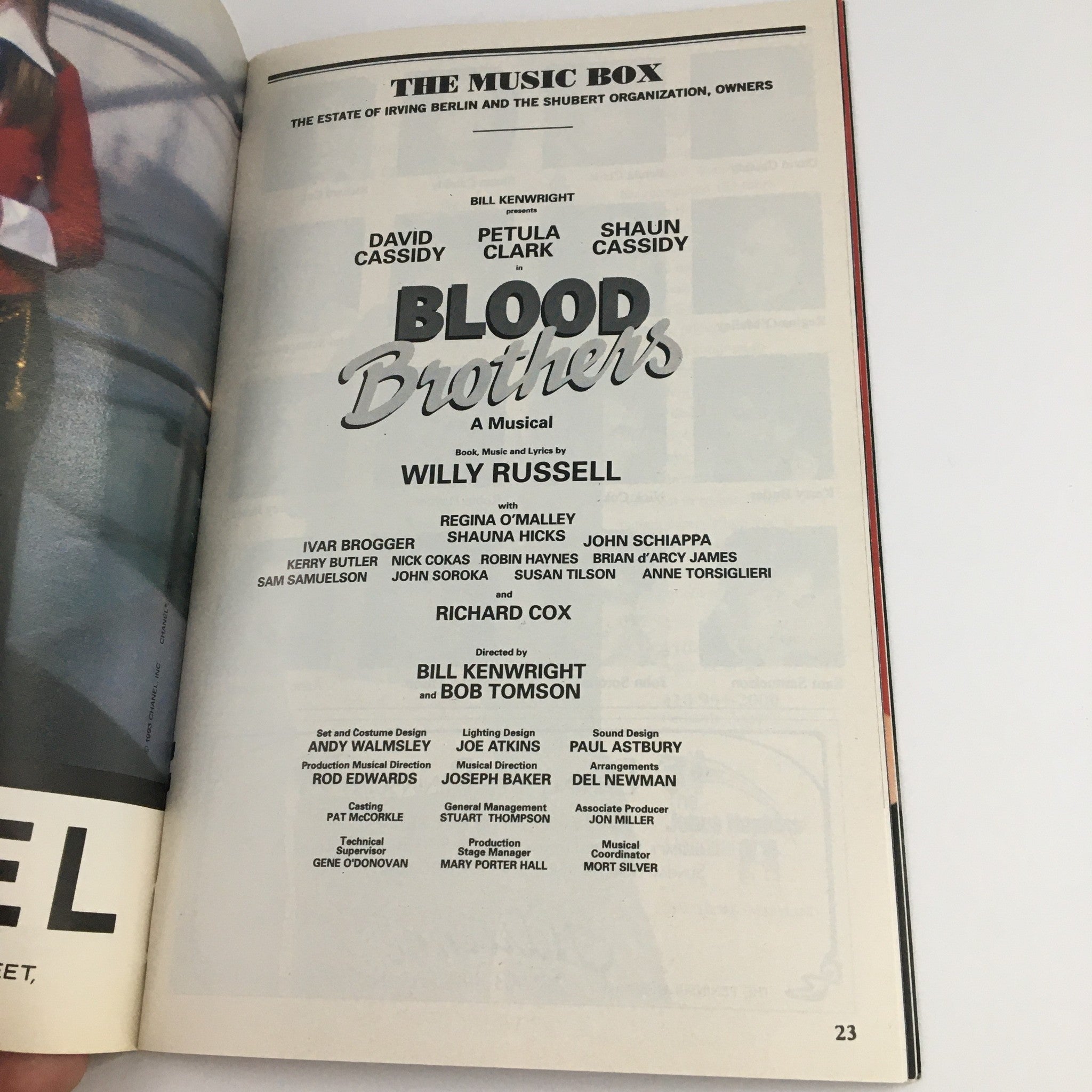 1993 Playbill The Music Box Presents Blood Brothers by Bill Kenwright Bob Tomson